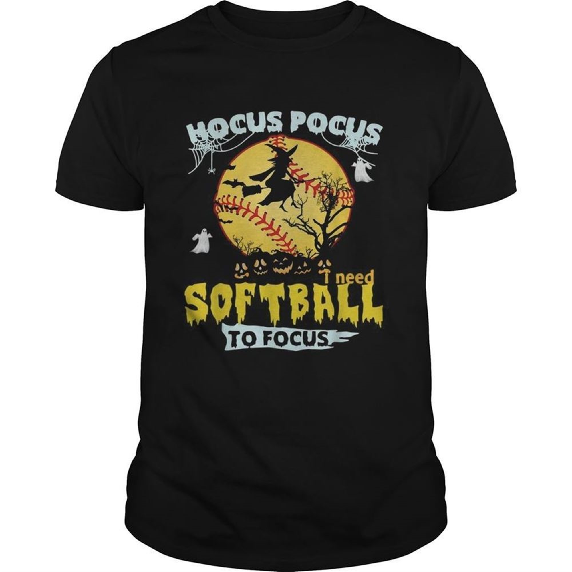 Hocus Pocus I Need Softball To Focus Halloween Shirt
