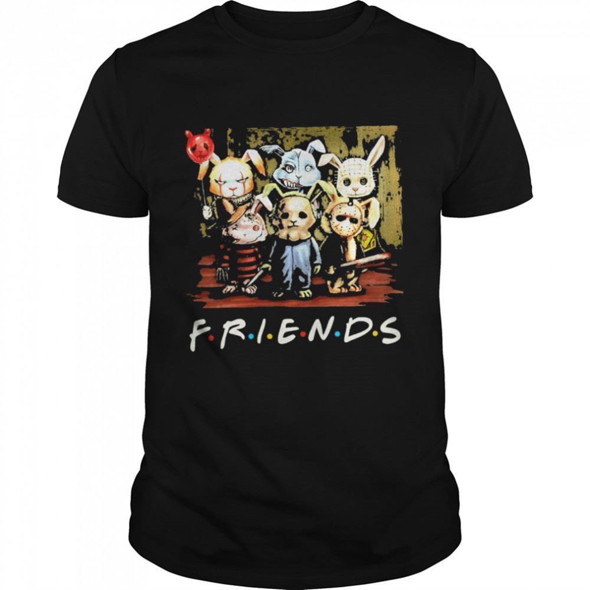 Horror Characters Friends Rabbit Halloween Shirt