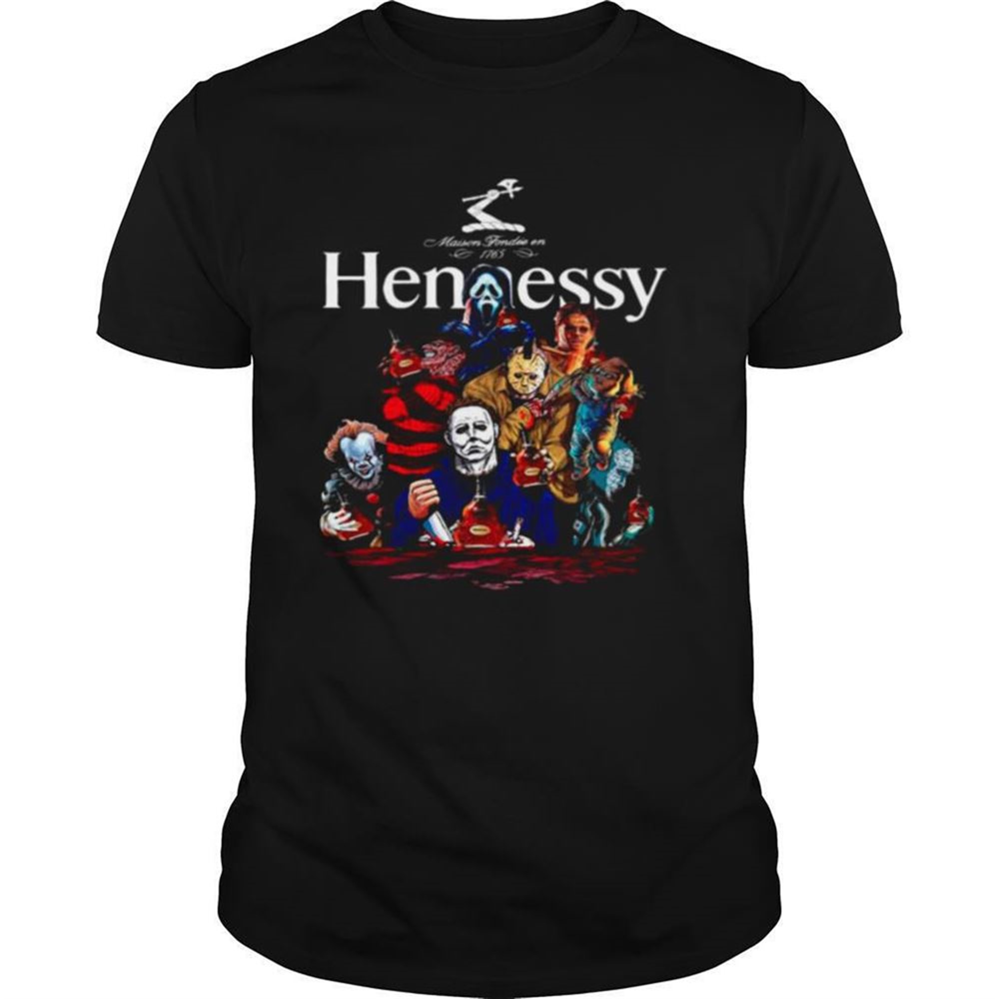 Horror Characters Hennessy Party Happy Halloween Shirt