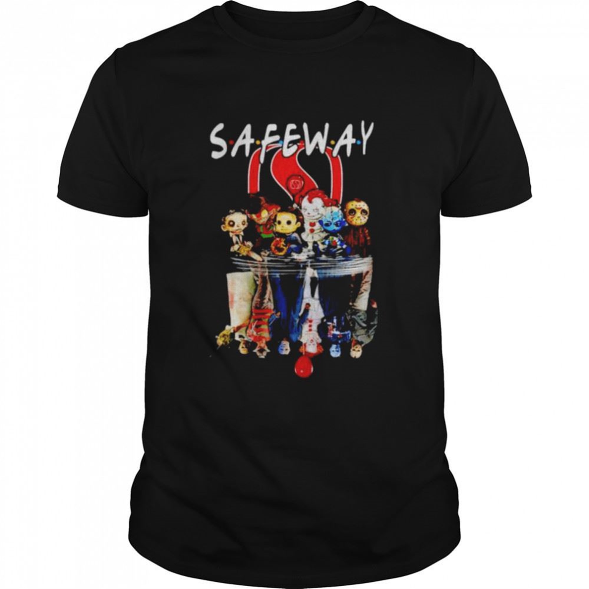 Horror Halloween Chibi Safe Way Friends Water Mirror Shirt