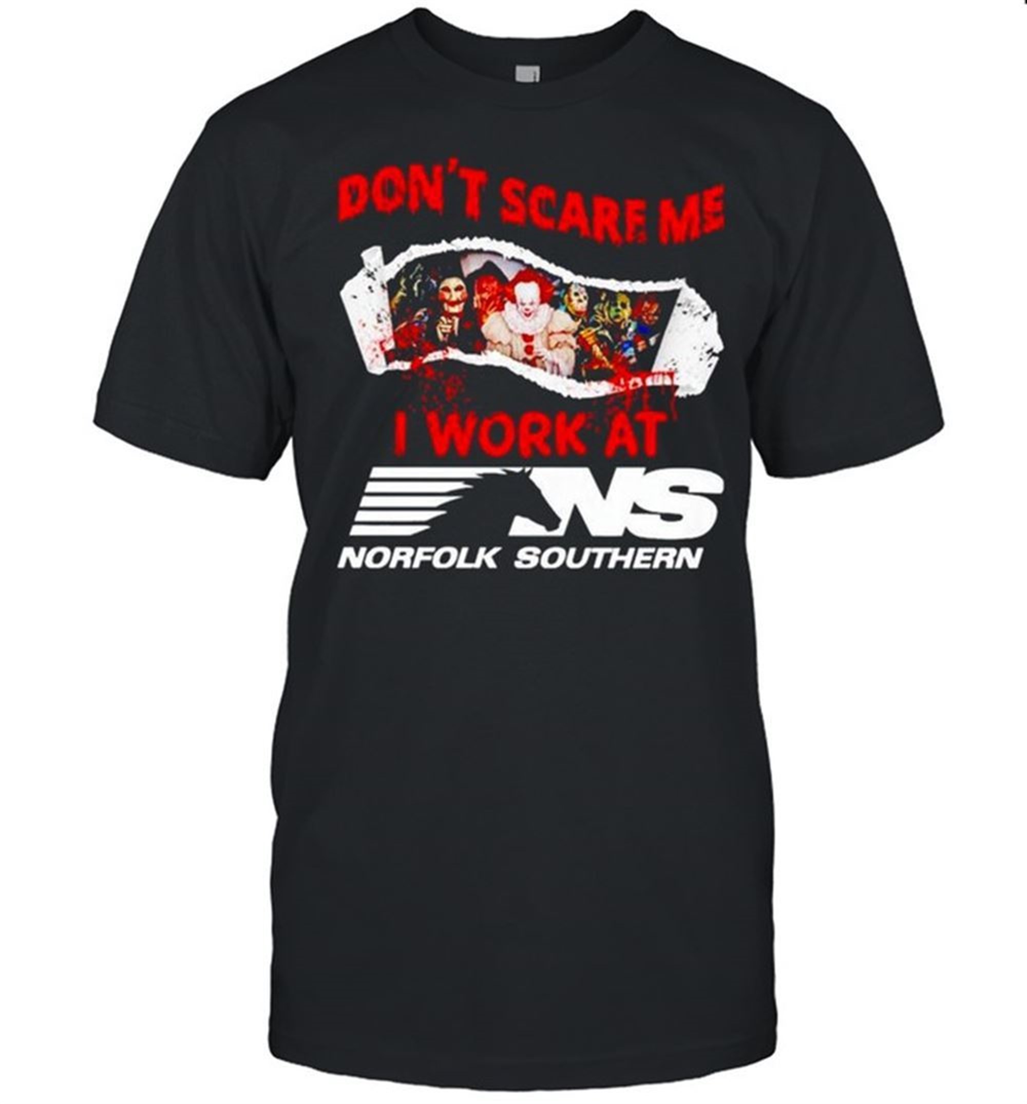 Horror Halloween Dont Scare Me I Work At Norfolk Southern Shirt