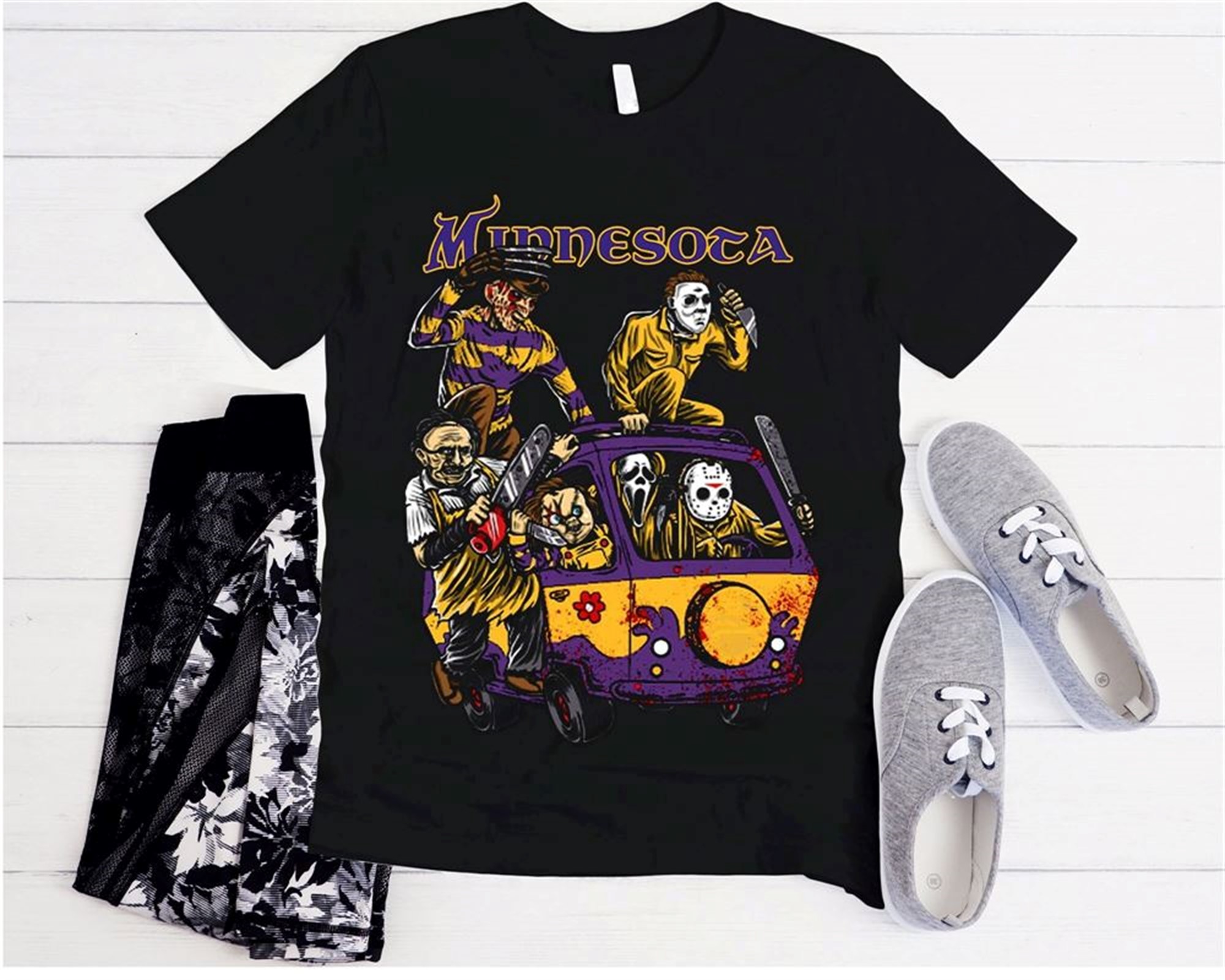 Horror Halloween Killers Team Shirt Minnesota Lovers American Football Fan Gift Viking Lovers T Shirt