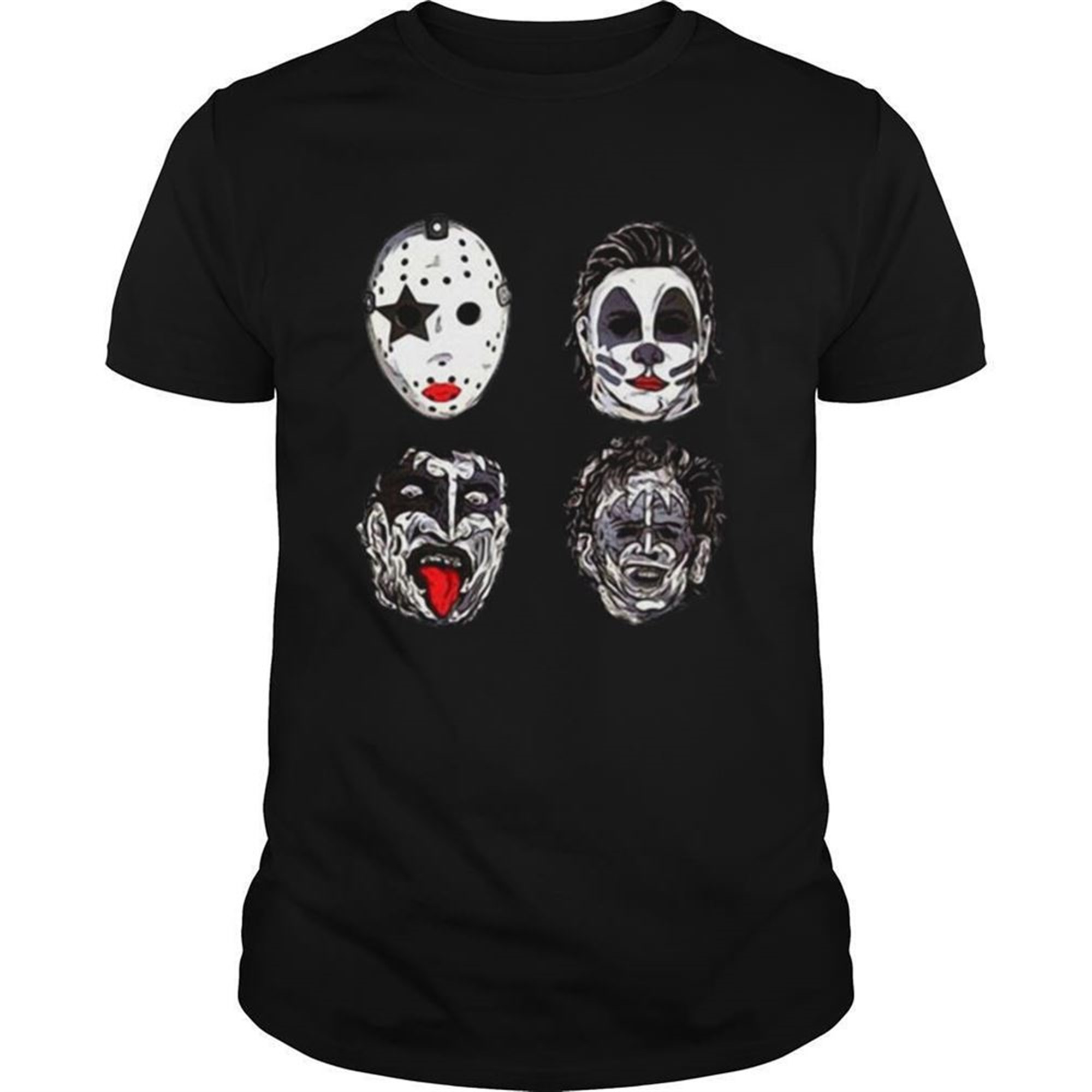 Horror Movie Character Faces Halloween Shirt
