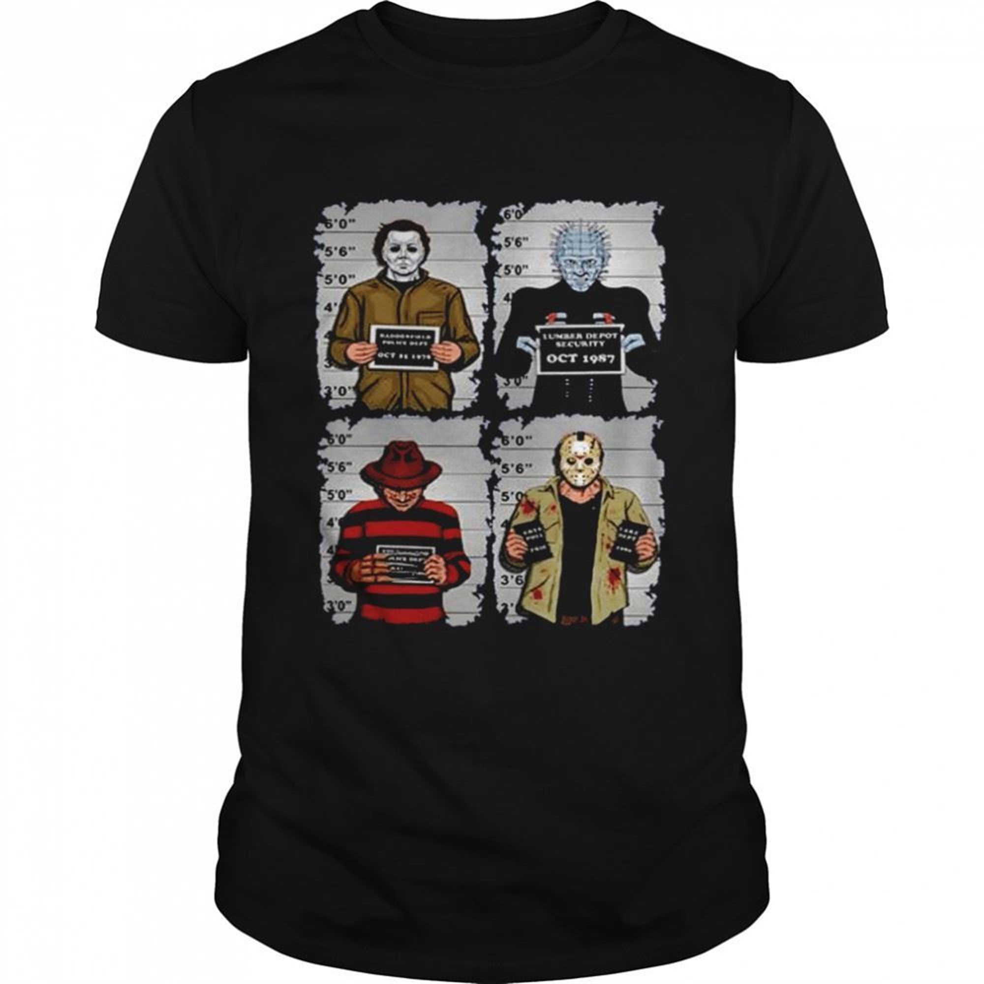 Horror Movie Characters Funny Halloween Shirt