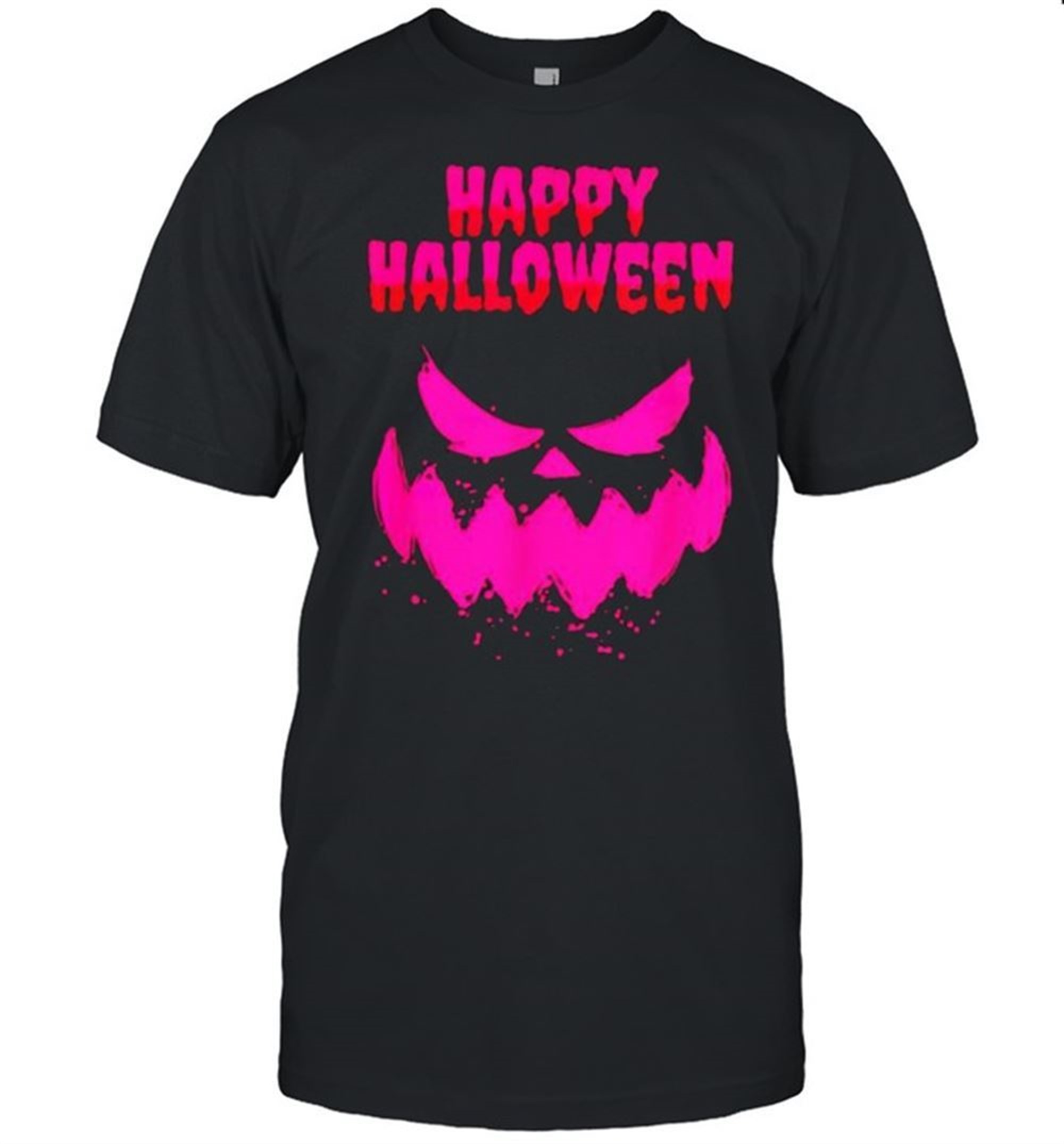 Horror Pumpkin Breast Cancer Happy Halloween Shirt