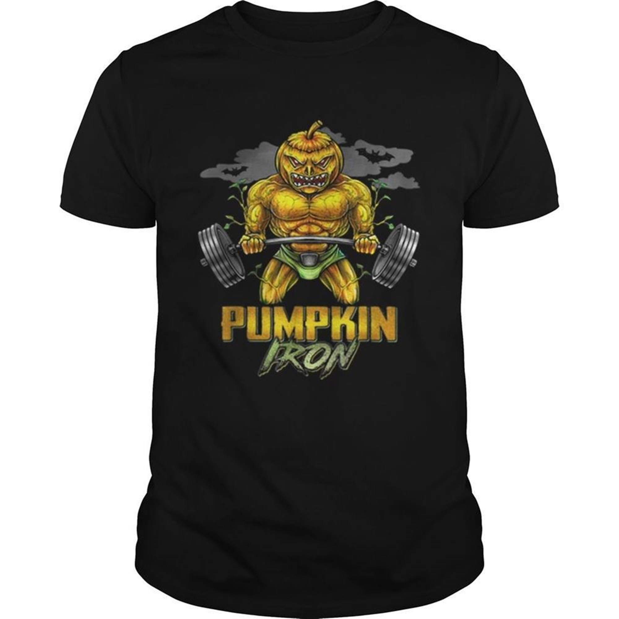 Hot Halloween Gym Workout Pumpkin Iron Motivation Men Workout Shirt