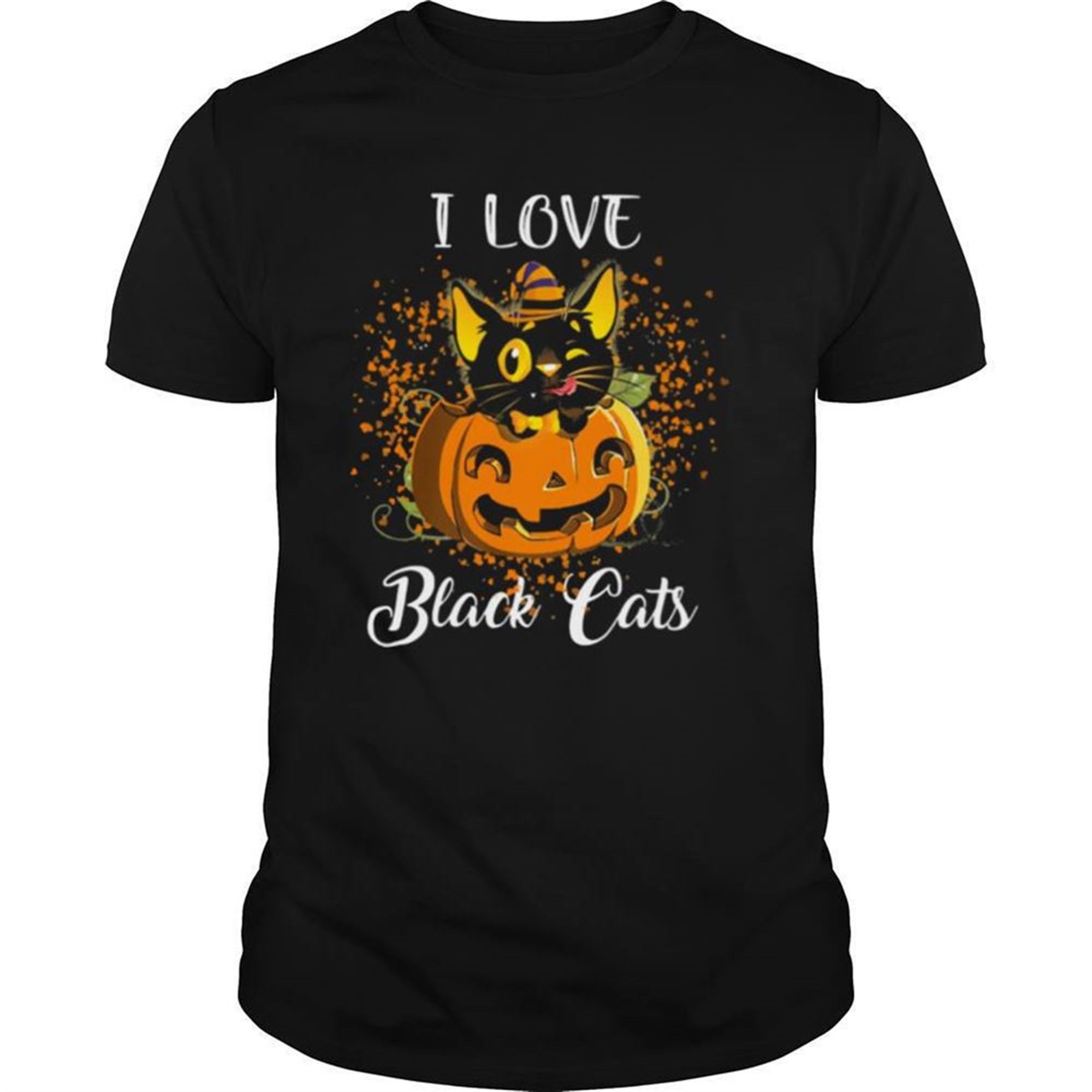 I Love Black Cats Pumpkin Halloween Shirt