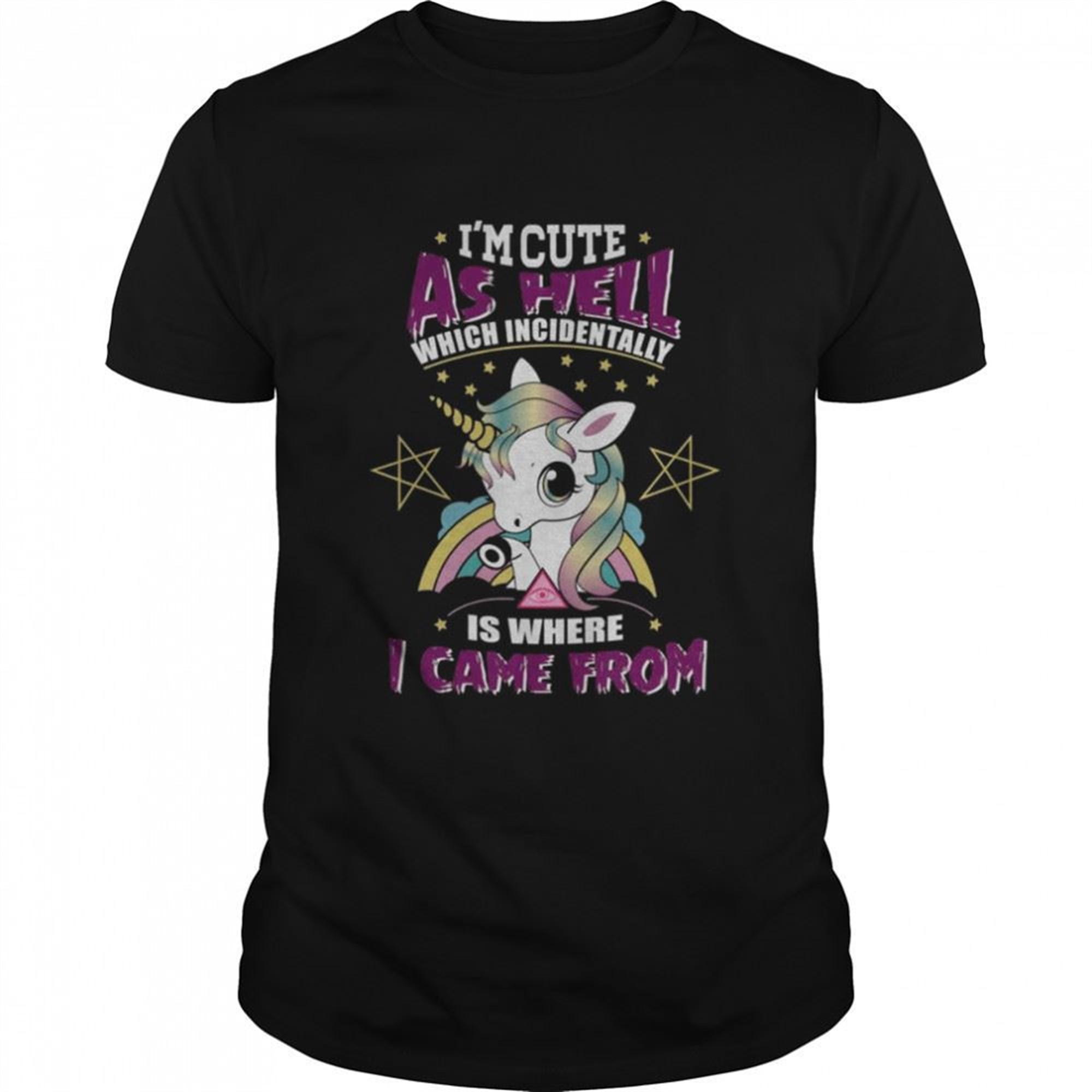 Im Cute As Hell Majestically Evil Unicorn Halloween Shirt