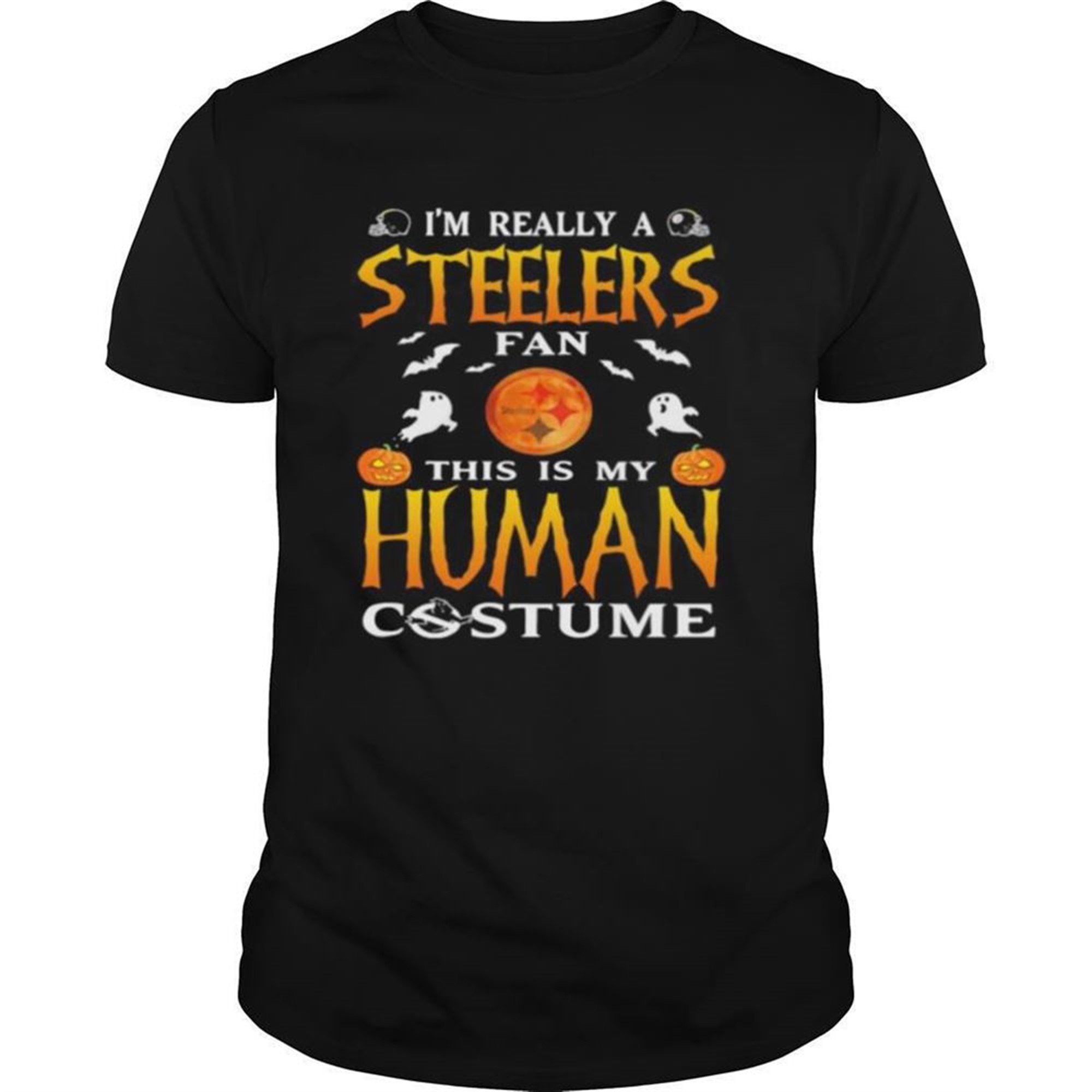 Im Really A Pittsburgh Steelers Fan This Is My Human Costume Halloween Shirt