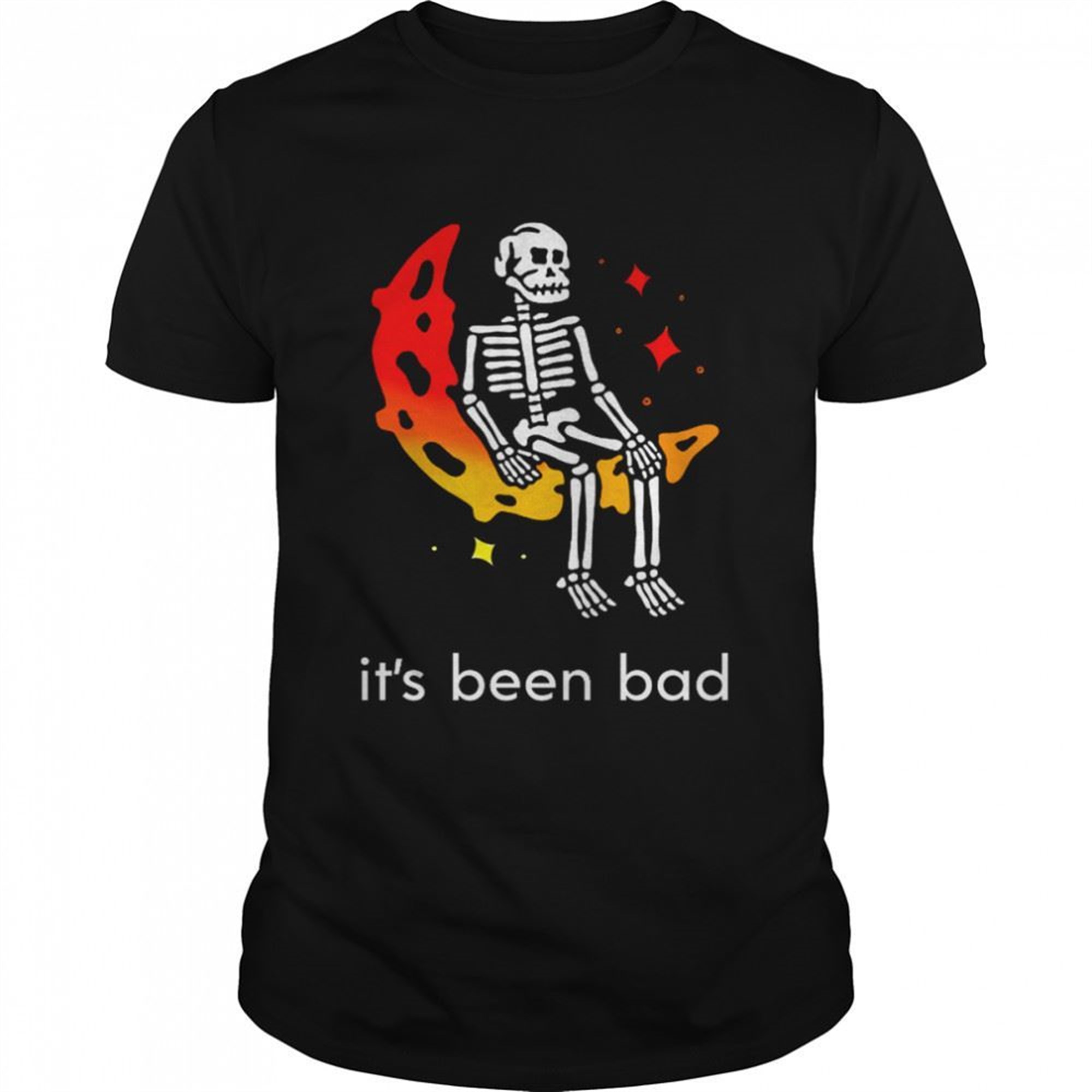 Its Been Bad Skeleton Sitting On The Moon Skeleton Halloween Shirt