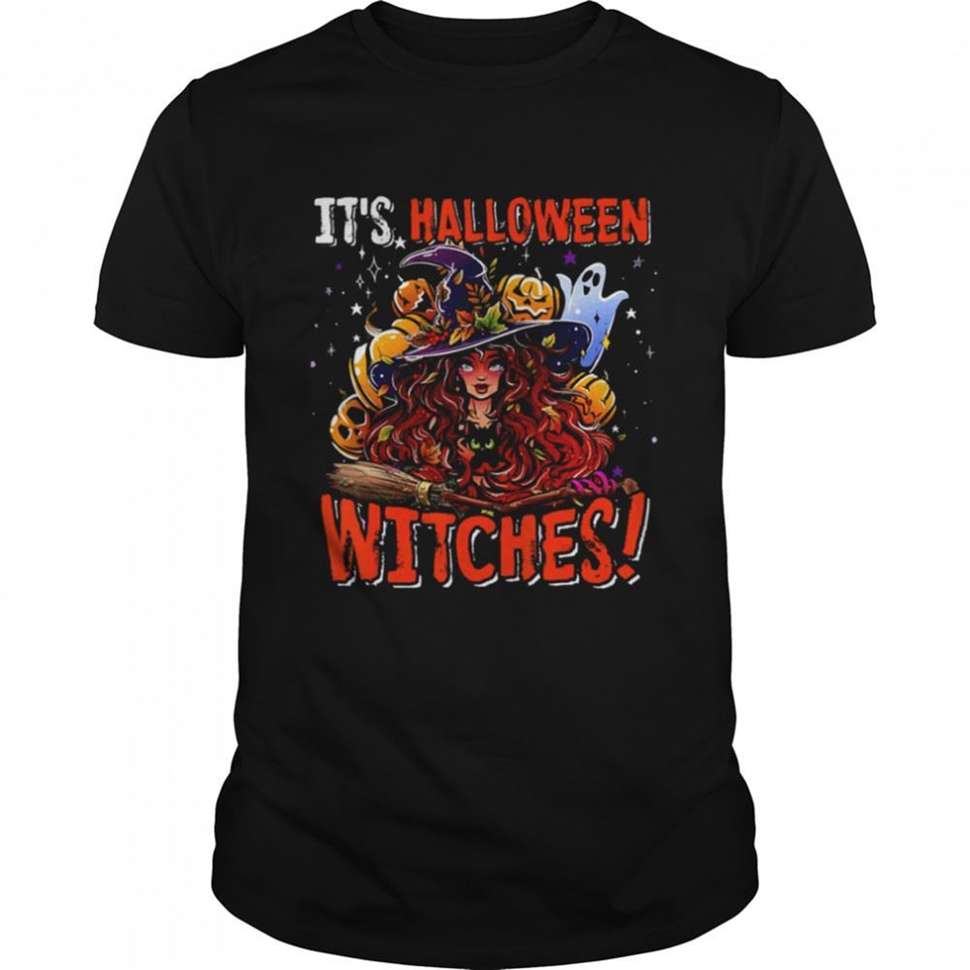 Its Halloween Witches Halloween Witch With Cat Boo Ghost Shirt