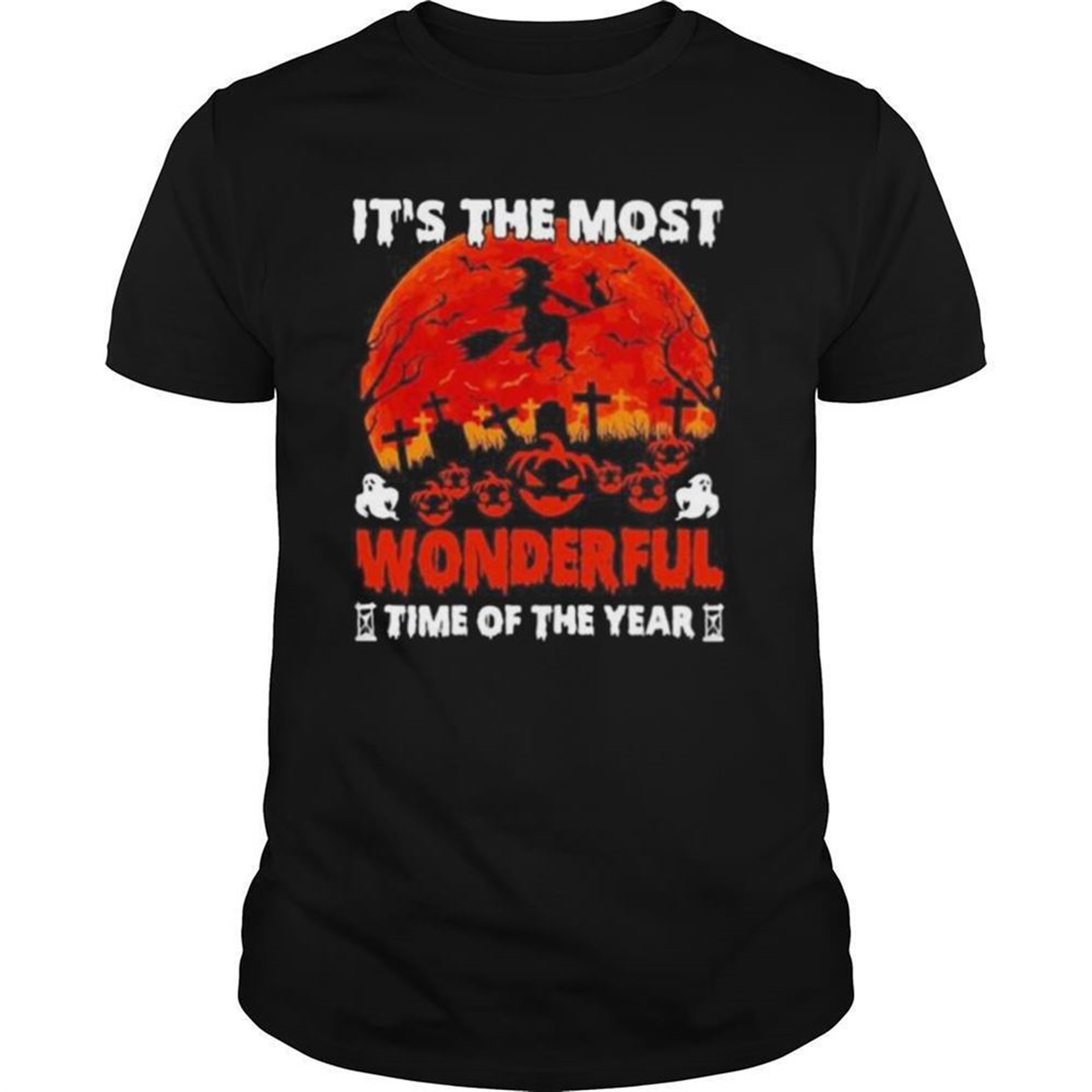 Its The Most Wonderful Time Of The Year Witch Black Cat Halloween Shirt