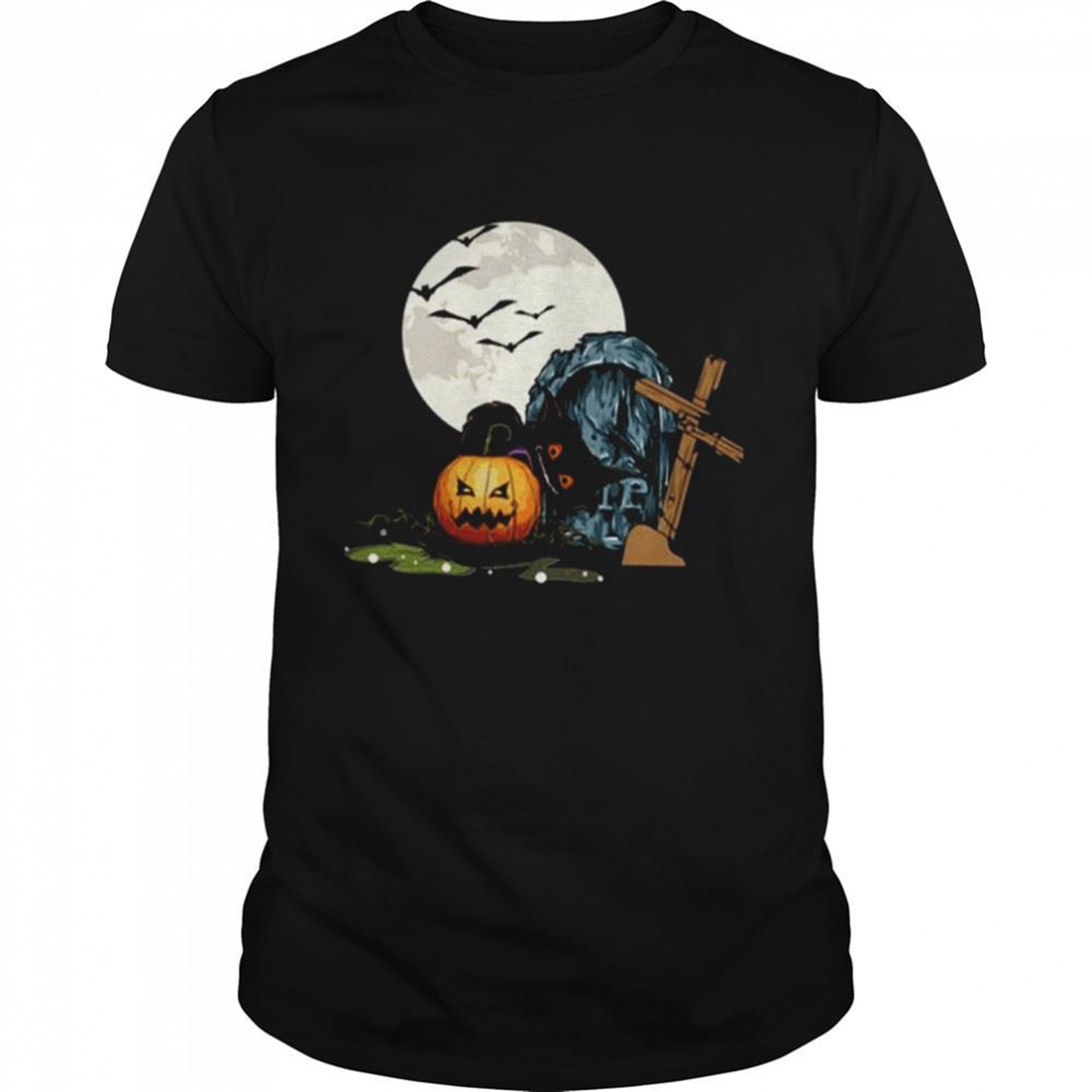 Jack O Lantern Clip Art Cemetery Pumpkin Halloween Shirt