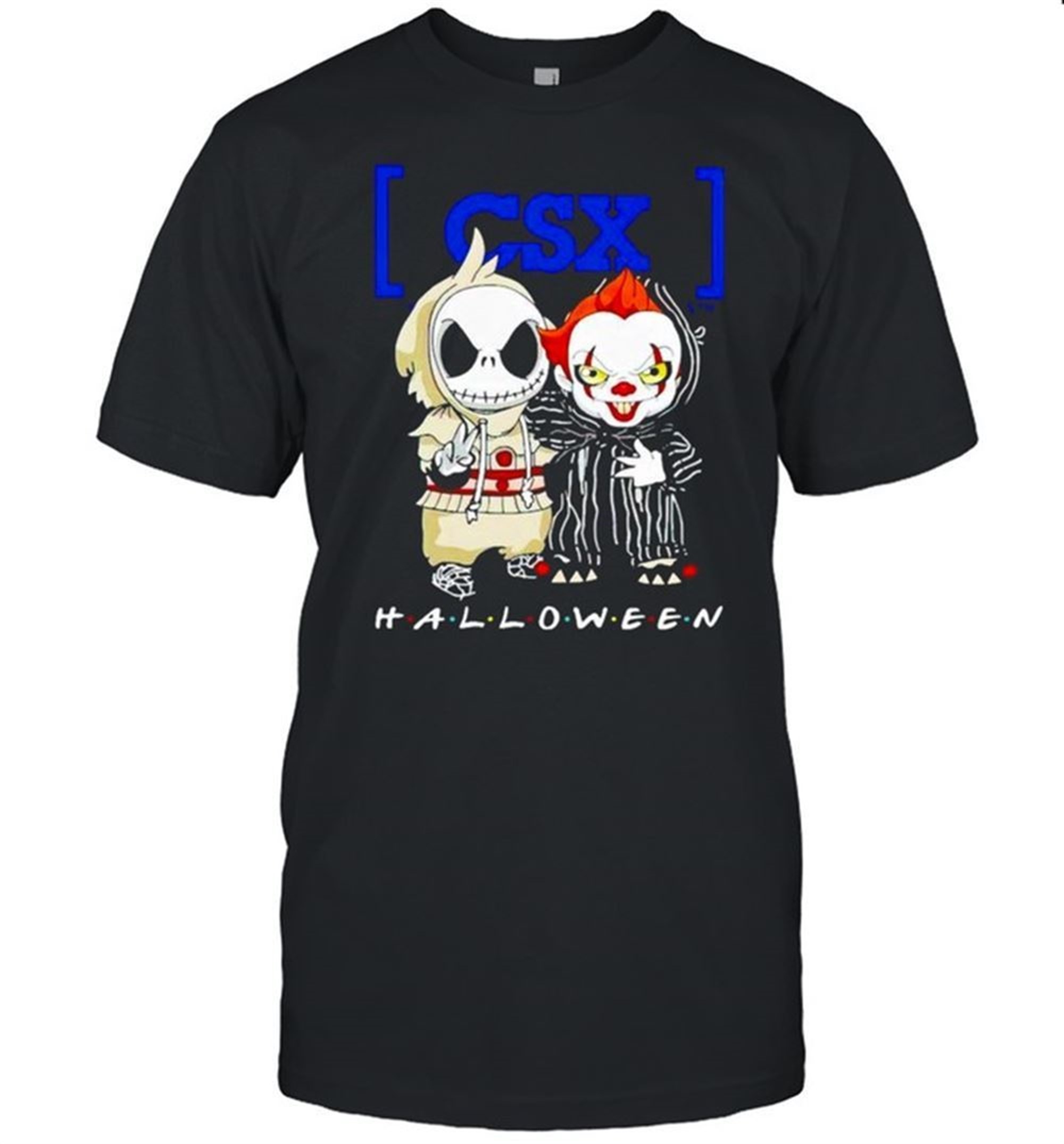 Jack Skellington And Pennywise Csx Transportation Halloween Shirt