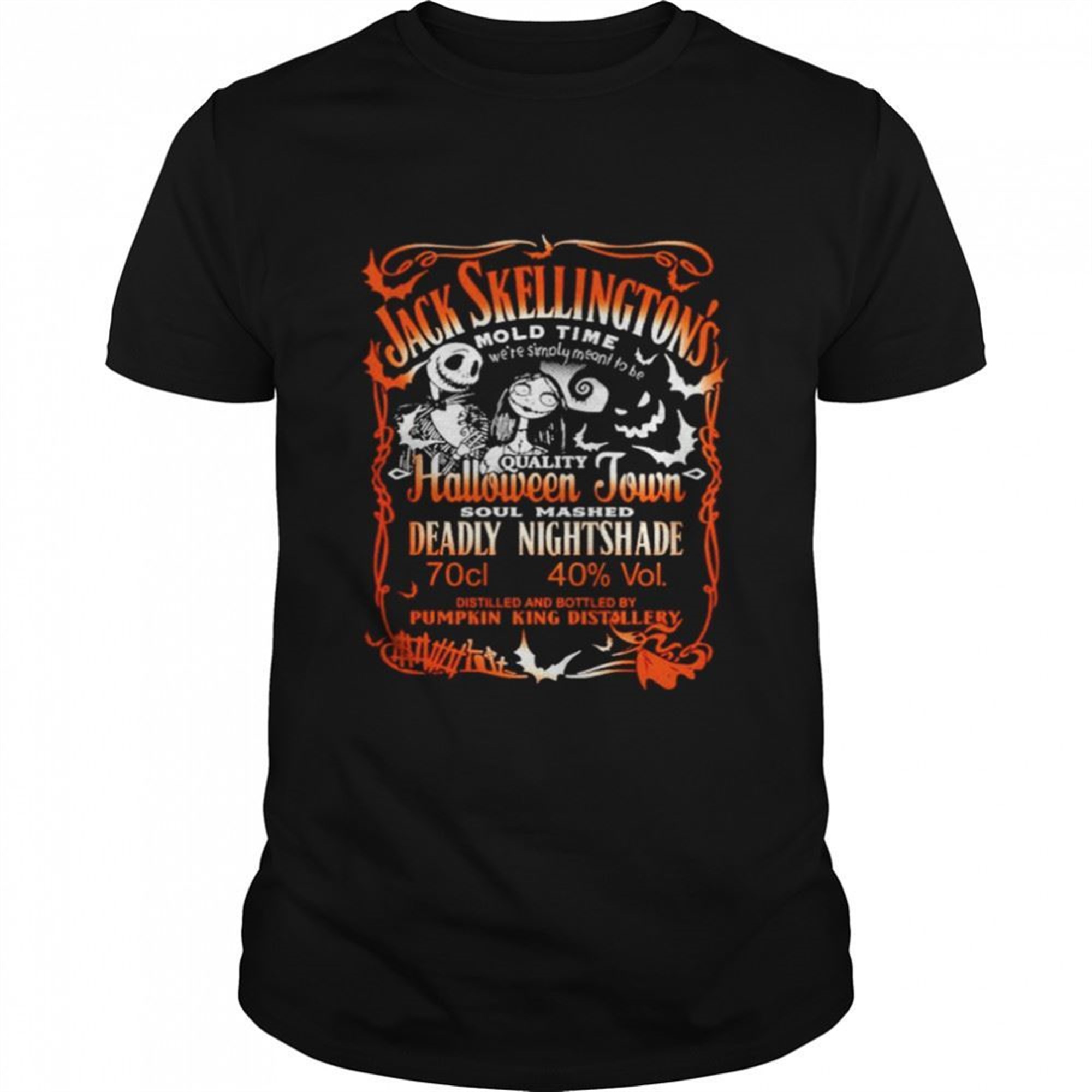 Jack Skellington And Sally Quality Halloween Town Soul Mashed Deadly Nightshade Shirt