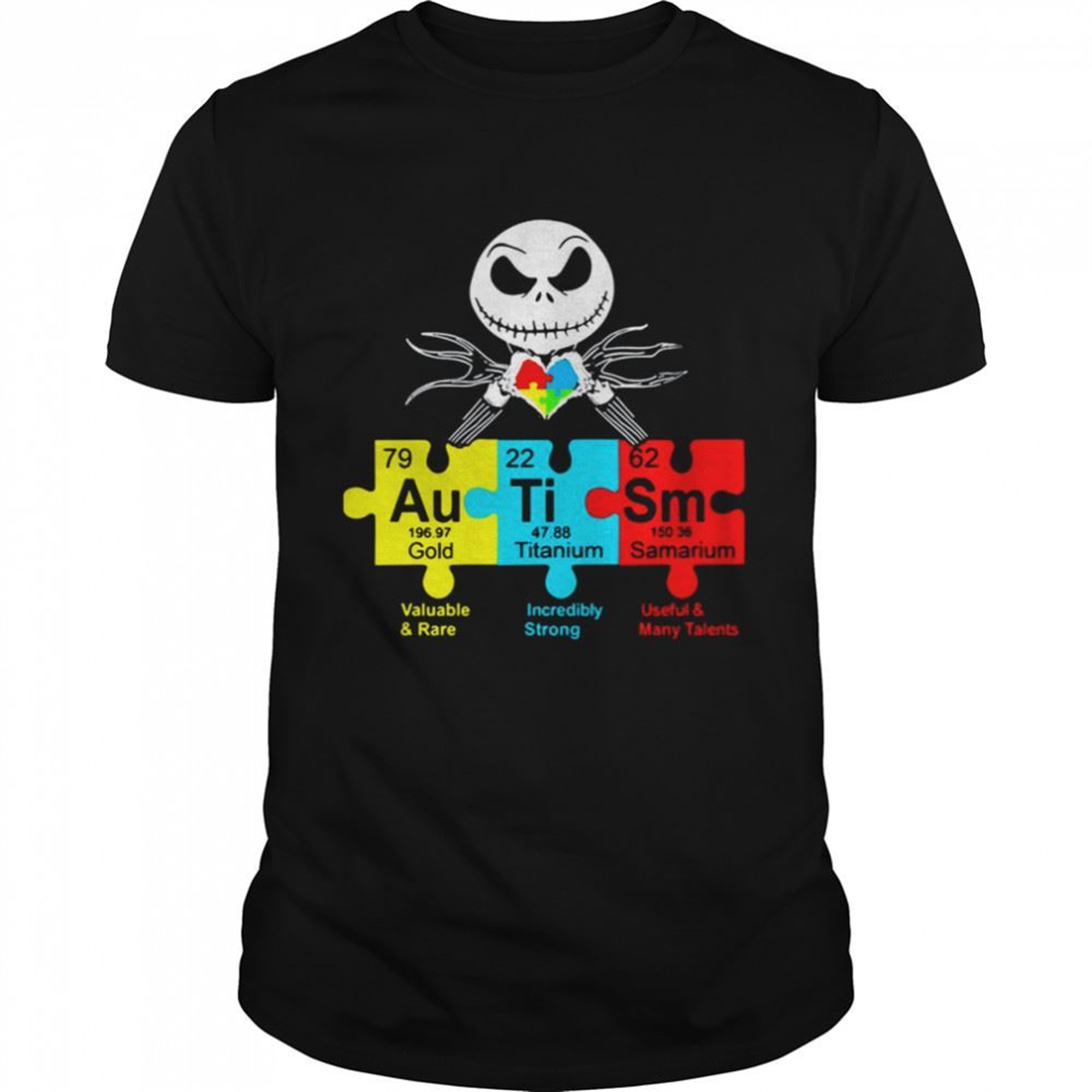 Jack Skellington Autism Periodic Table Halloween Shirt