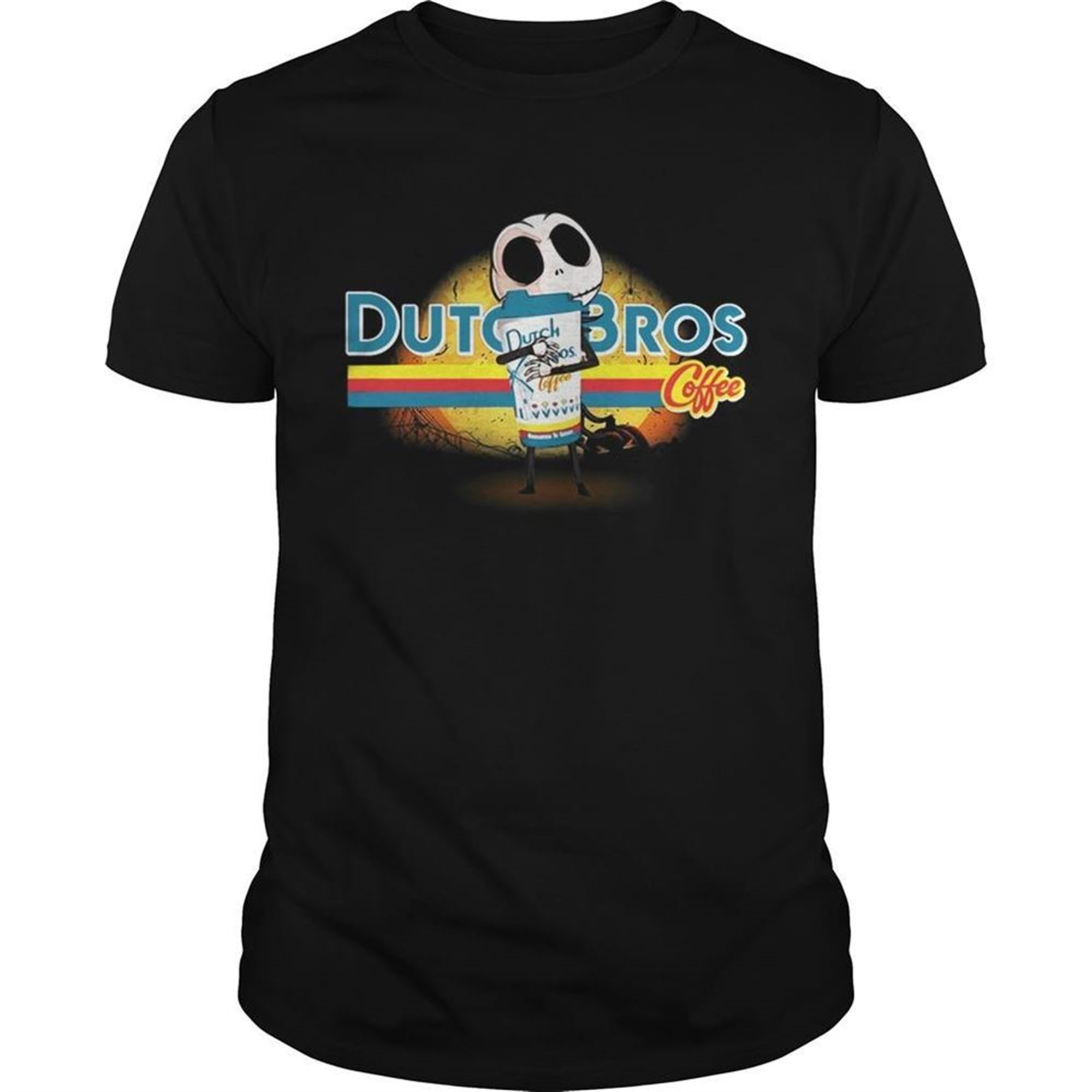 Jack Skellington Hug Dutch Bros Coffee Halloween Shirt