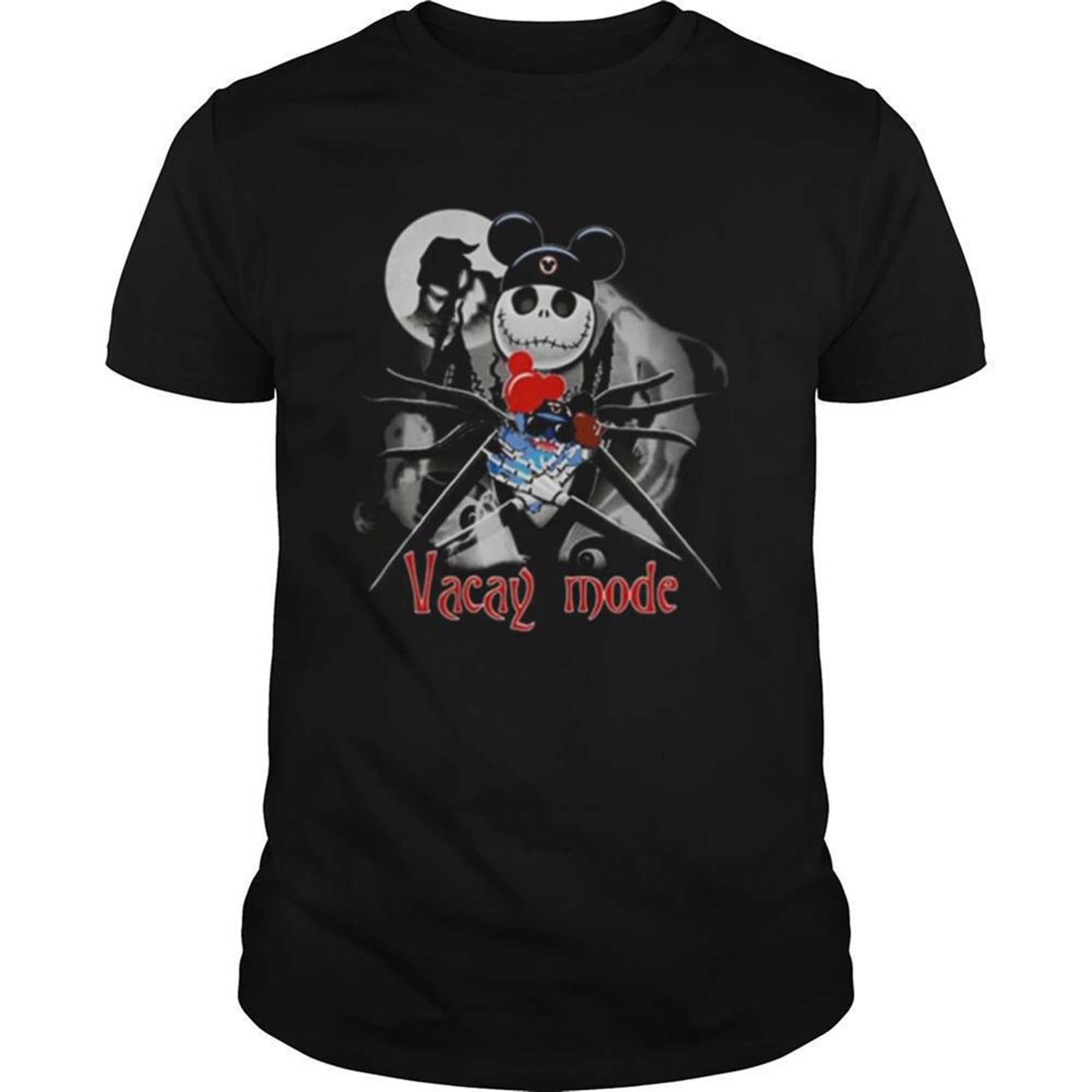 Jack Skellington Hug Stitch Vacay Mode Halloween Shirt