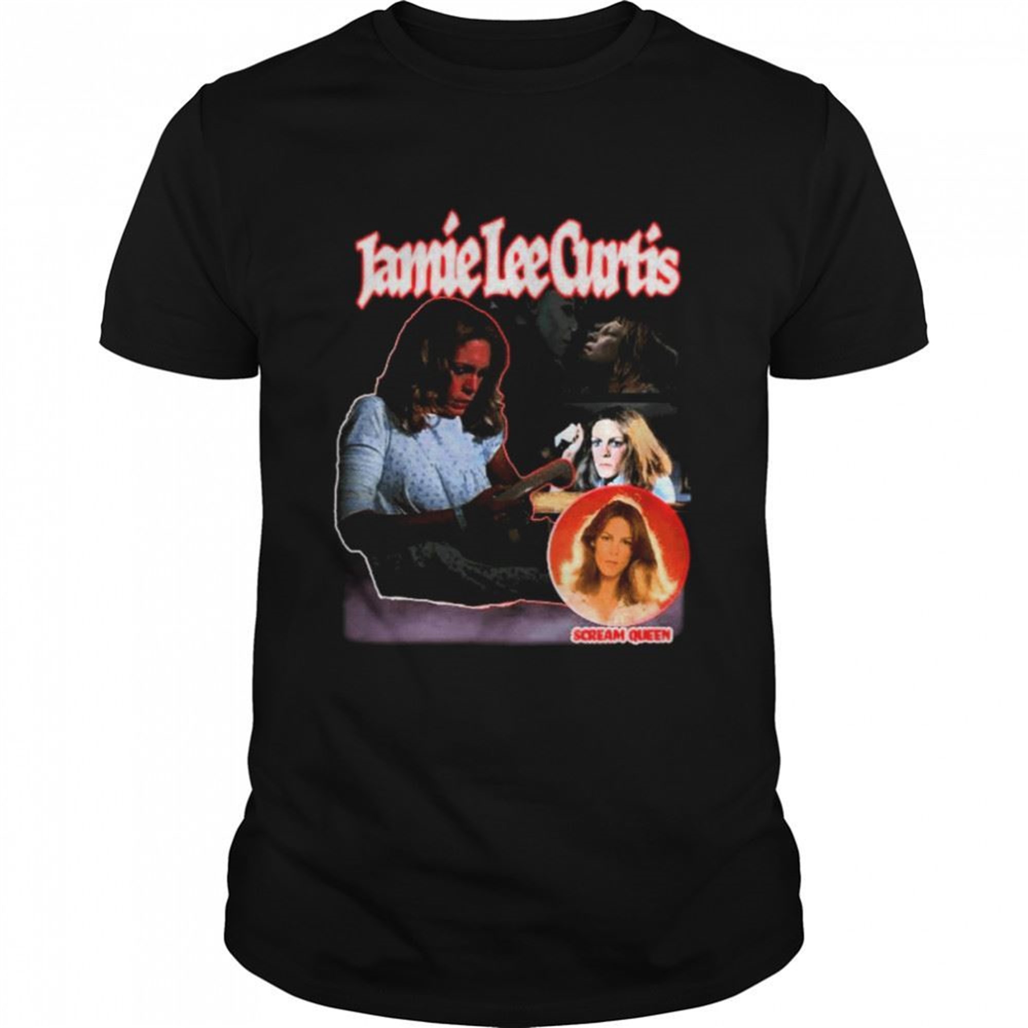 Jamie Lee Curtis Halloween Horror Movie Scream Queen Retro Styled Shirt
