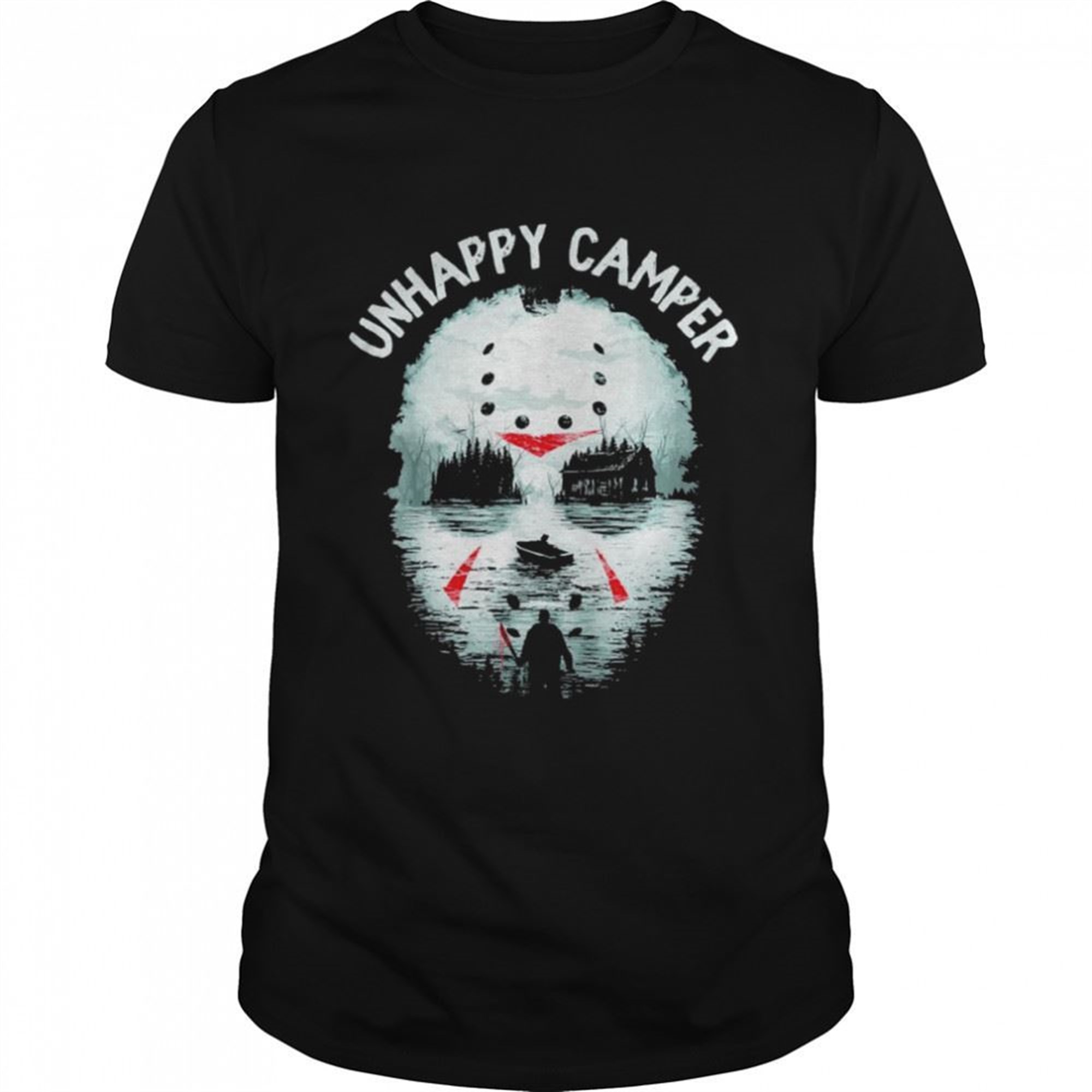 Jason Voorhees Unhappy Camper Camping Outdoors Halloween Shirt