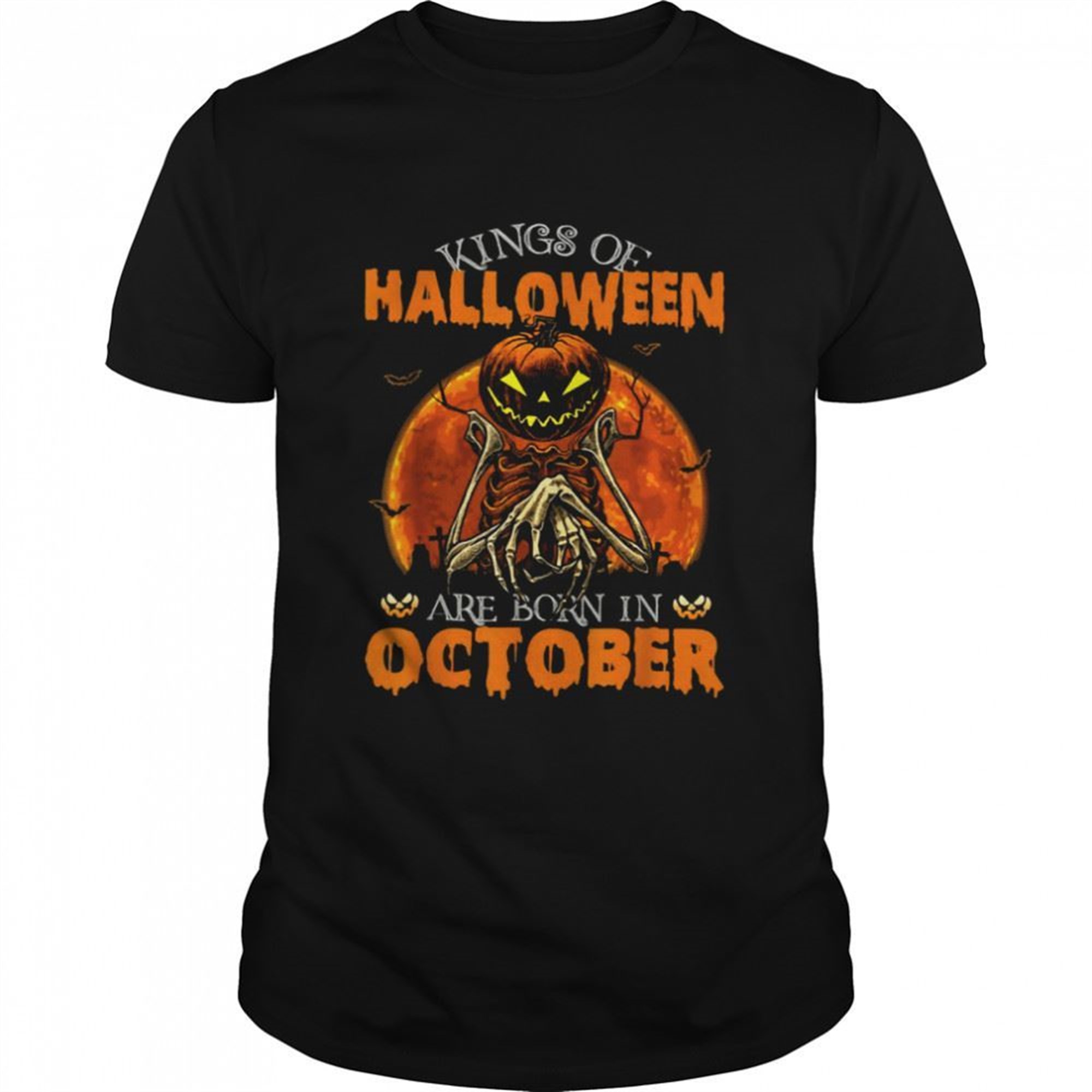 Kings Of Halloween Are Born In October Pumpkin Head Shirt