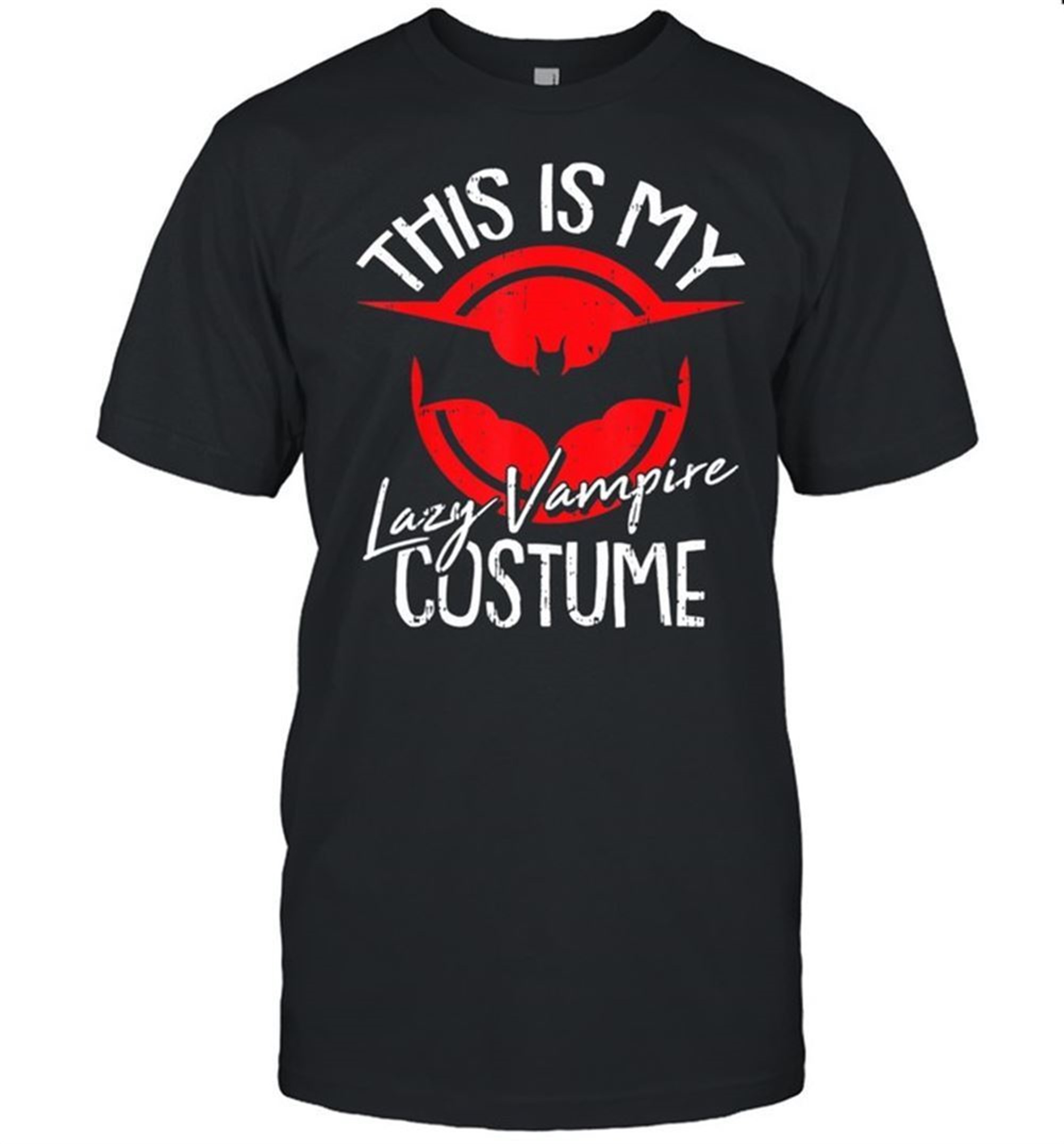 Lazy Vampire Costume Halloween Bat Moon Shirt