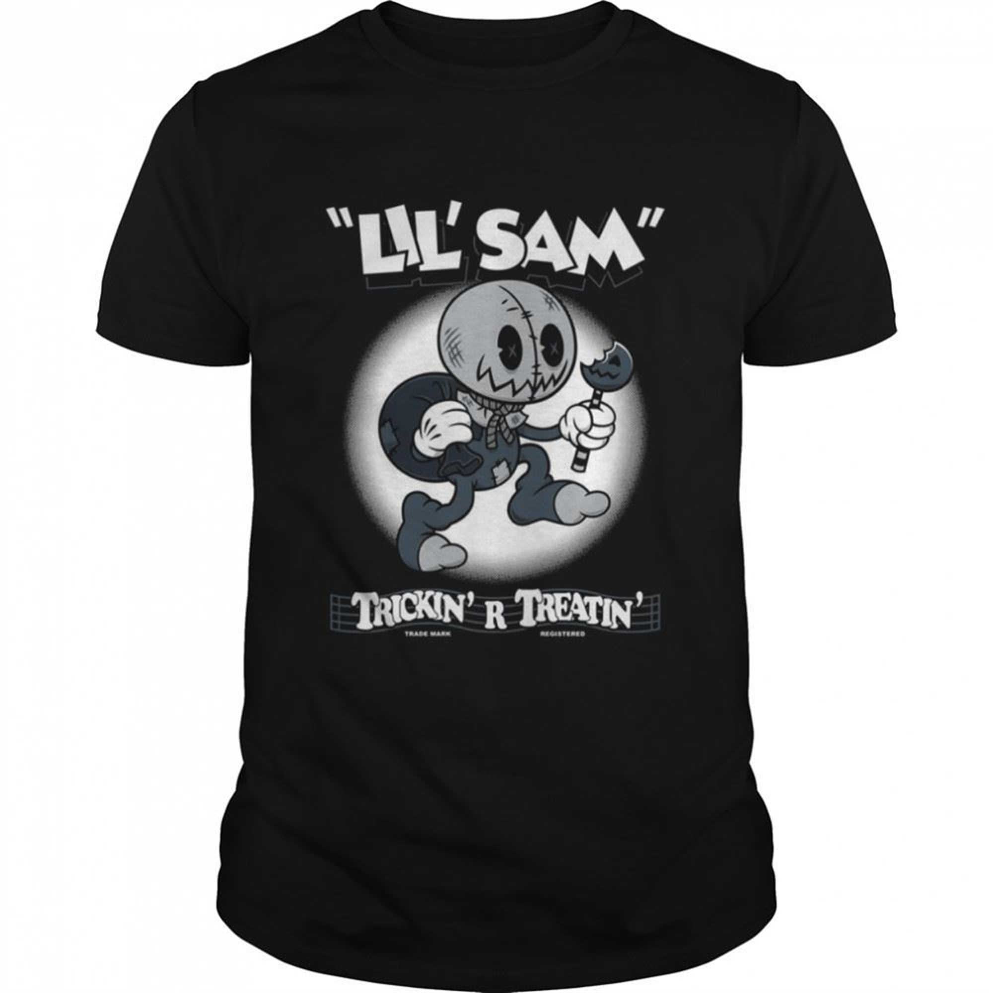 Lil Sam Creepy Cute Trick R Treat Vintage Cartoon Halloween Horror Shirt