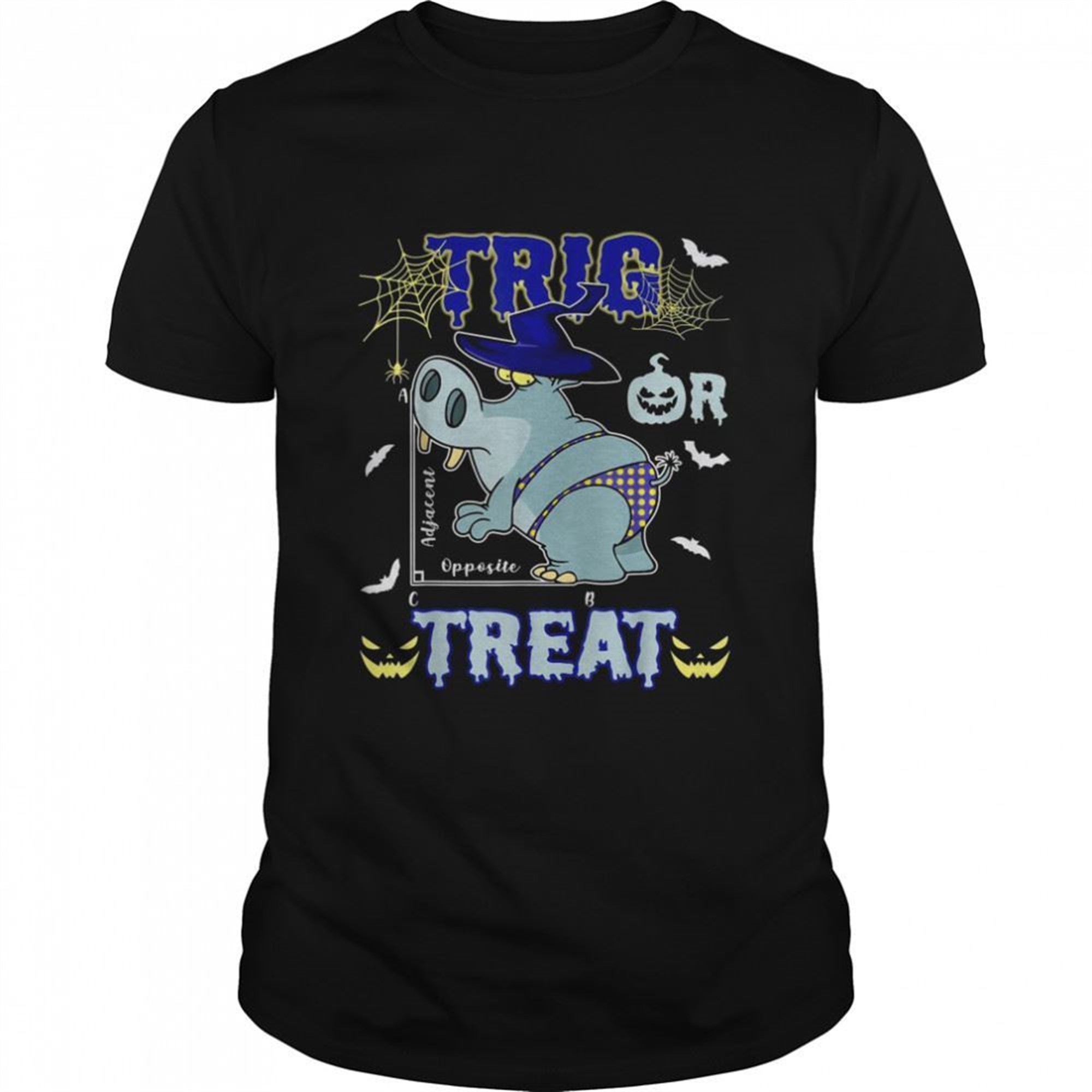 Math Trig Or Treat Hippopotamus Math Halloween Shirt