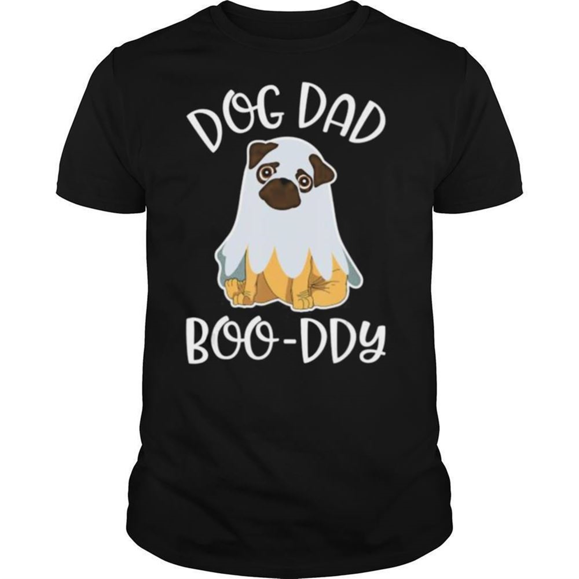 Mens Dog Dad Booddy Fathers Halloween Costume Funny Pug Buddy Dog Shirt