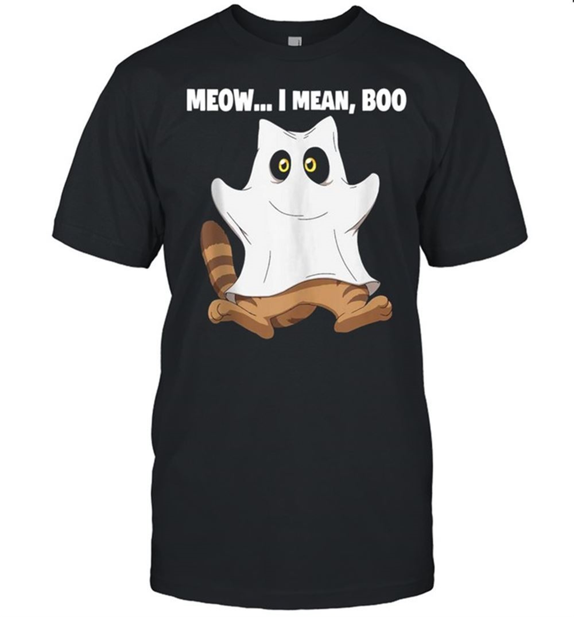 Meow I Mean Boo Cat Halloween Shirt