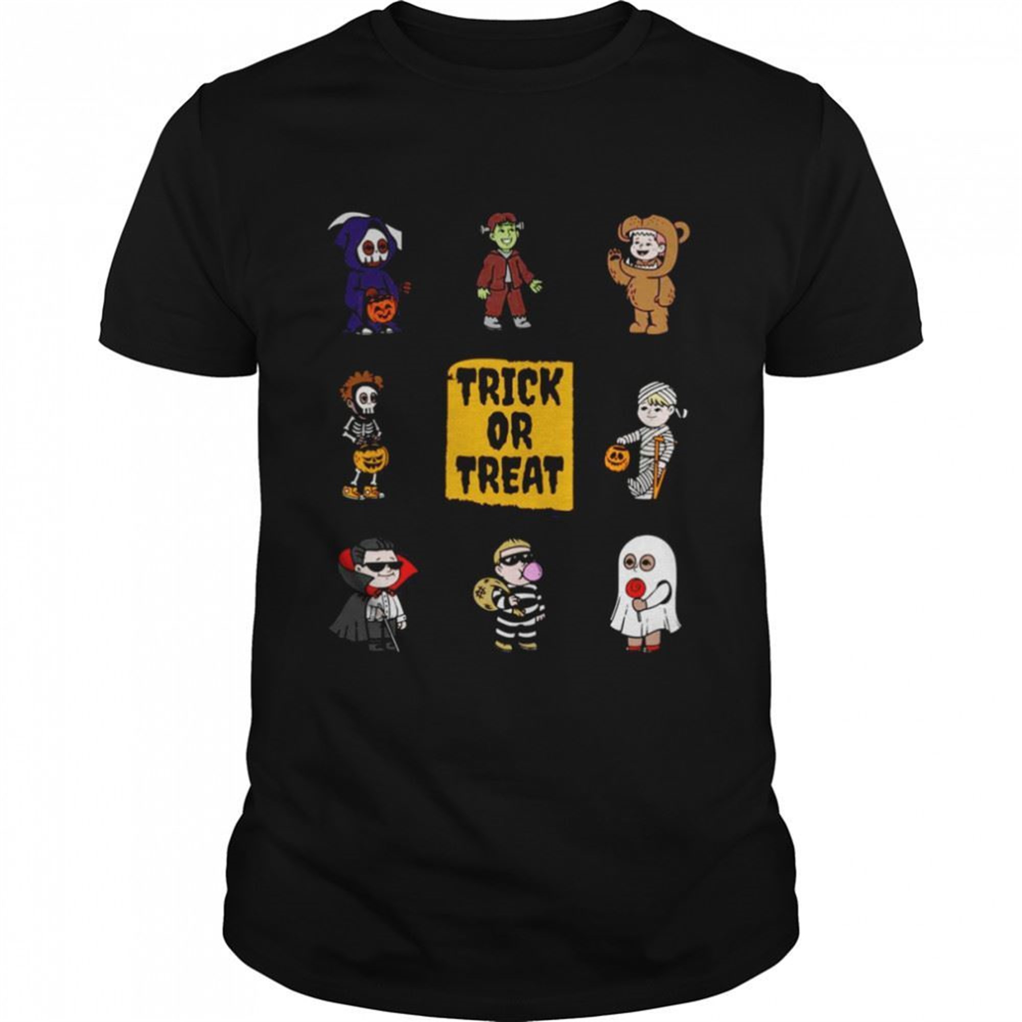 Momster Halloween Trick Or Treat Cute Chibi Horror Characters Shirt