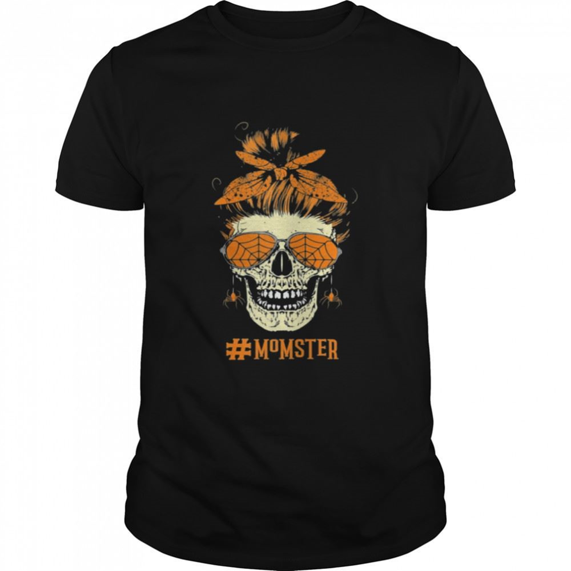 Momster Messy Bun Skull Halloween Mom Shirt