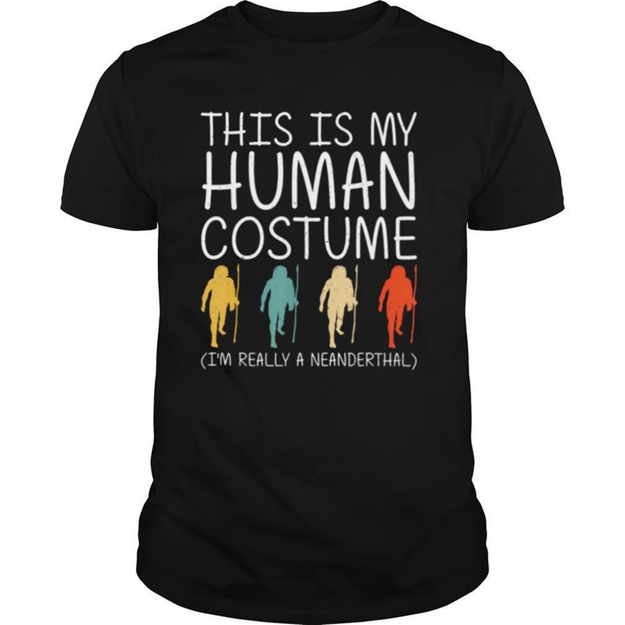 Neanderthal Halloween Human Costume Primate Easy Diy Gift Shirt