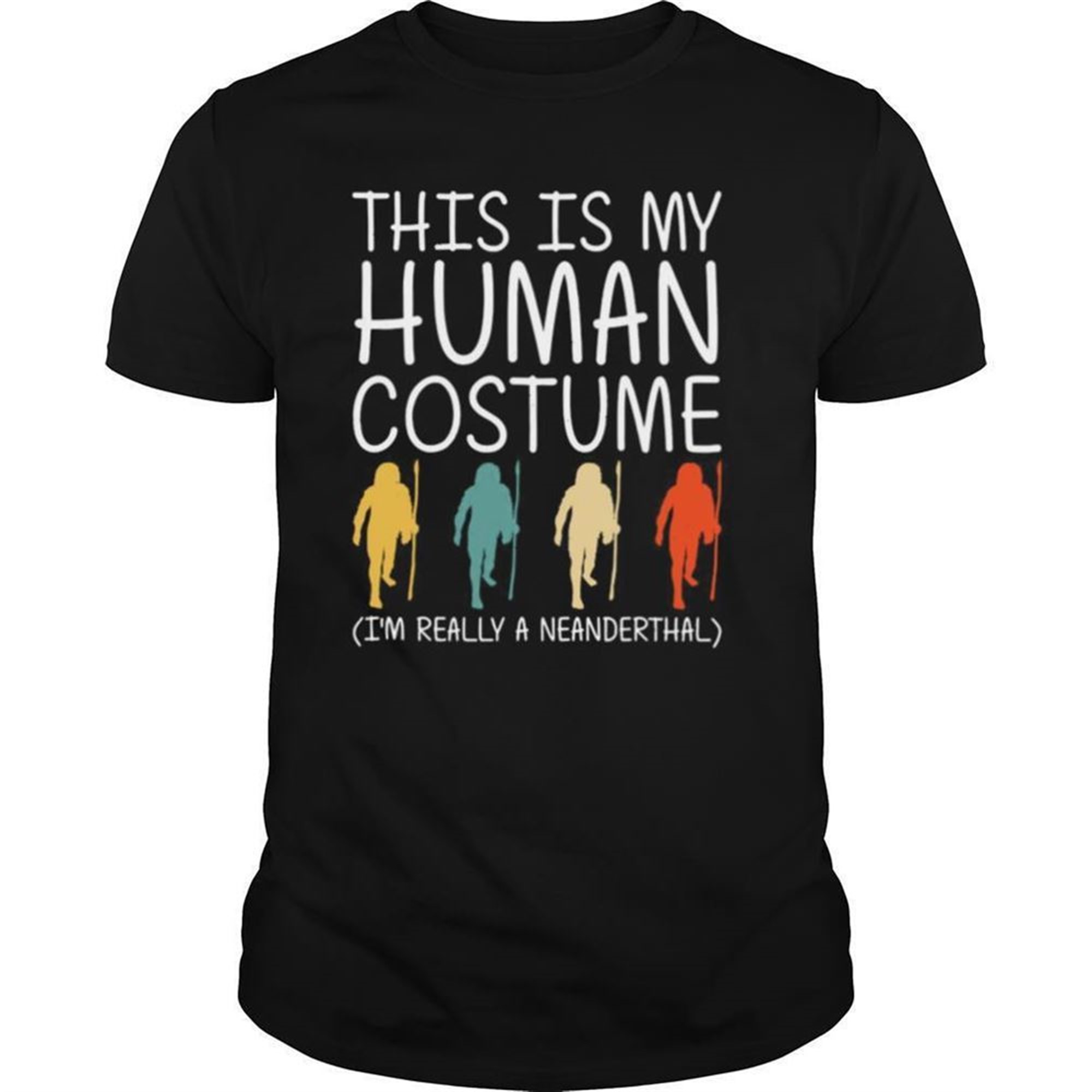 Neanderthal Halloween Human Costume Primate Easy Diy Shirt