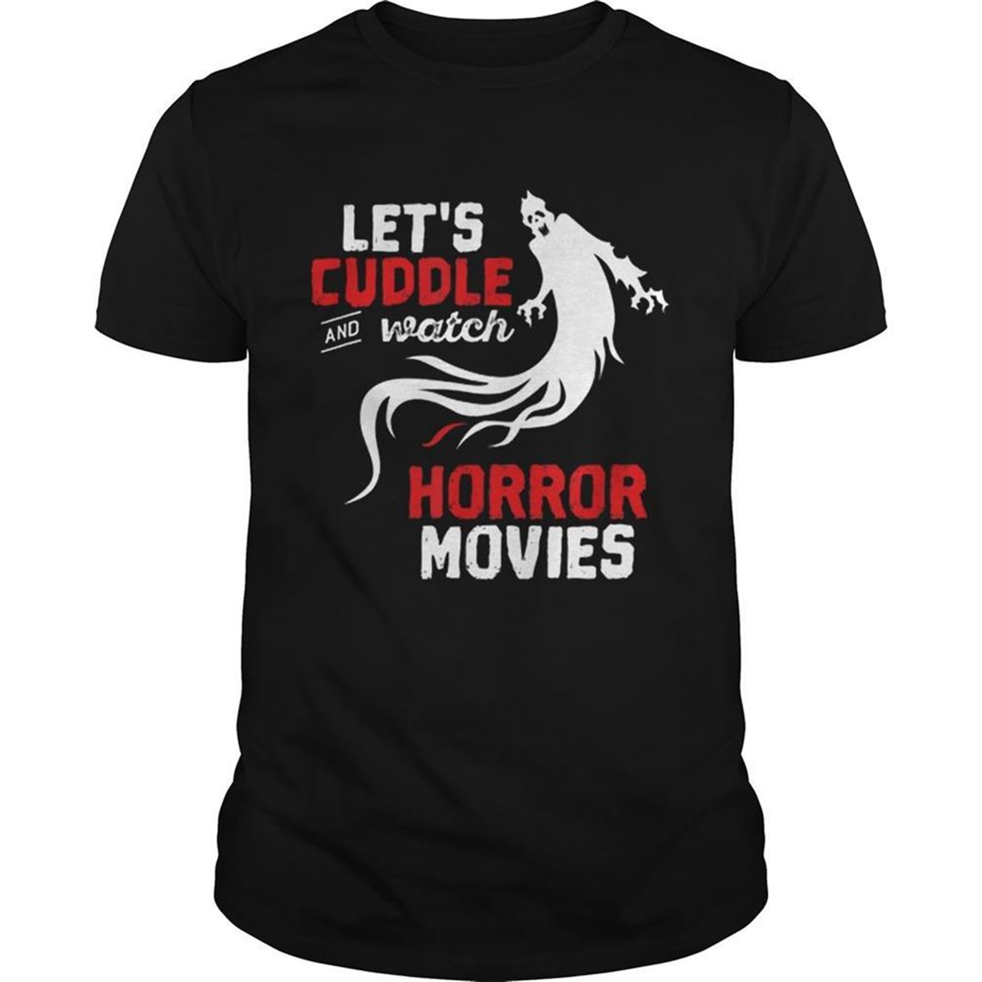Nice Halloween Lets Cuddle And Watch Horror Movies Shirt
