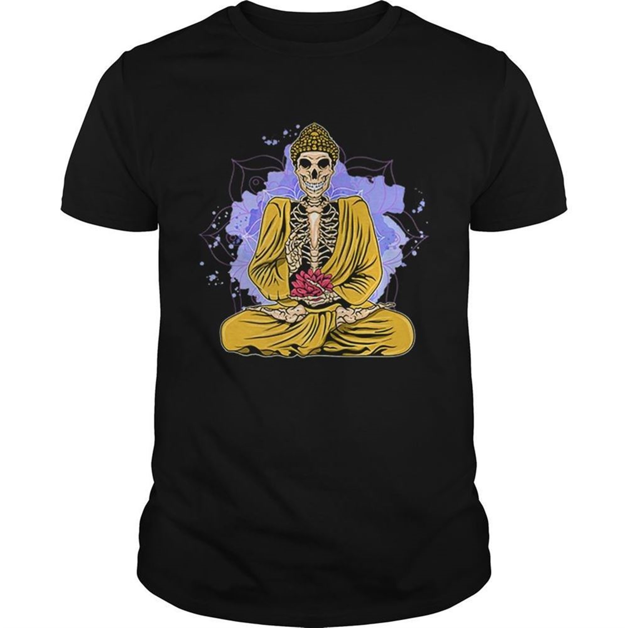 Nice Halloween Yoga Meditating Skeleton Yogi Namaste Shirt