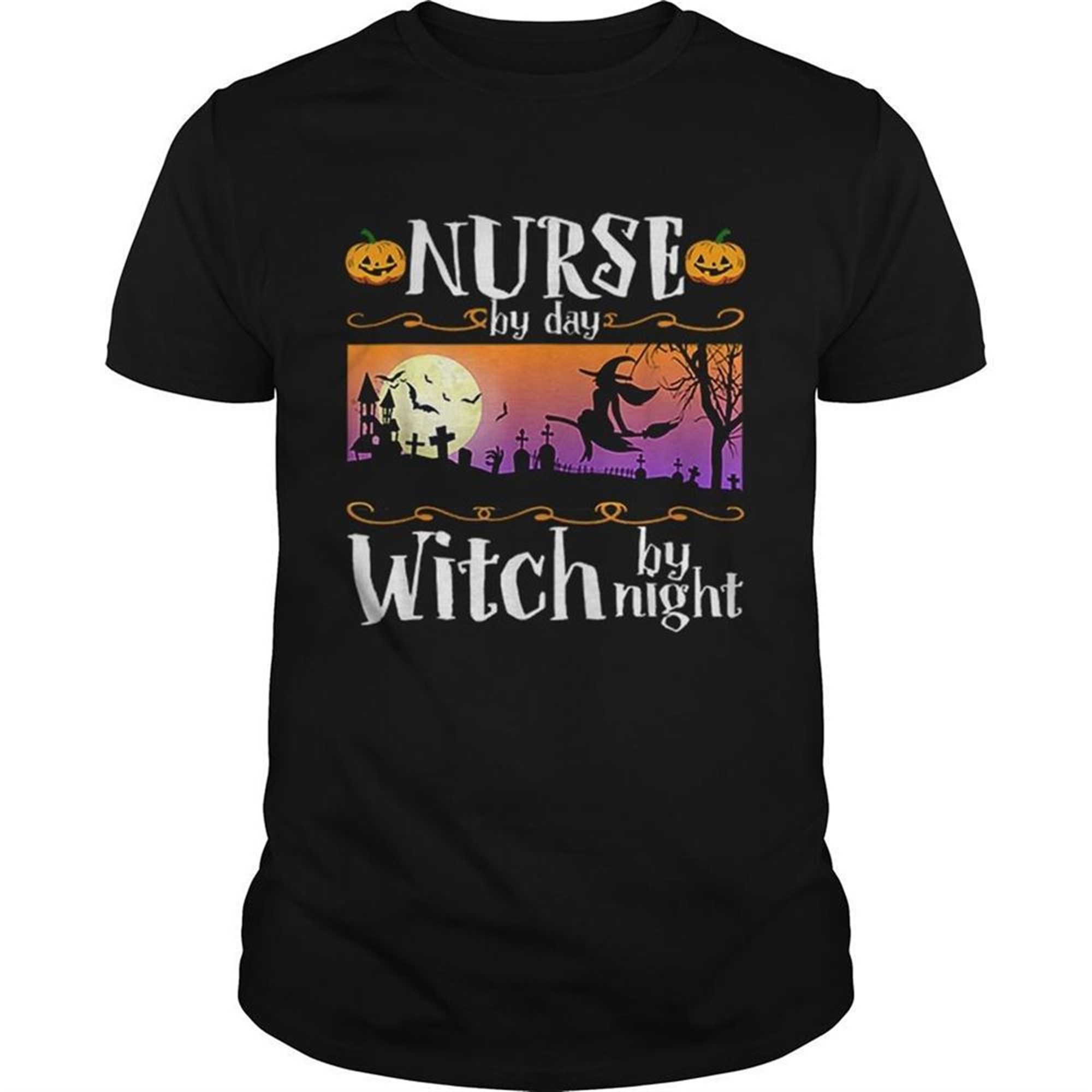 Nice Nurse By Day Witch By Night Halloween Costume Shirt