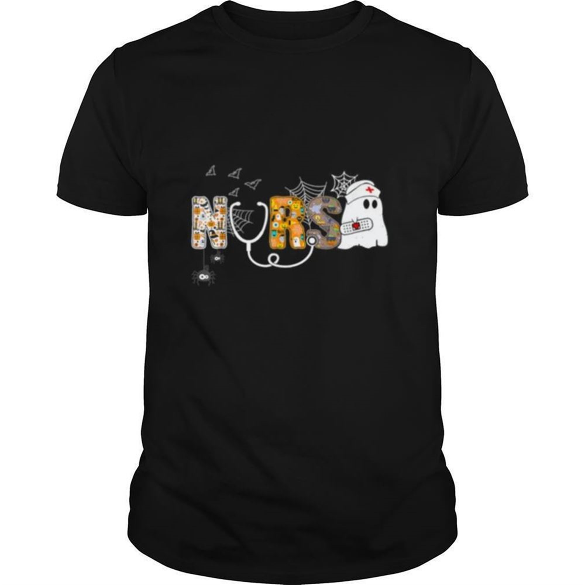 Nurse Halloween Shirt Gift With Pumpkin Boo Spider Witch Hat Shirt