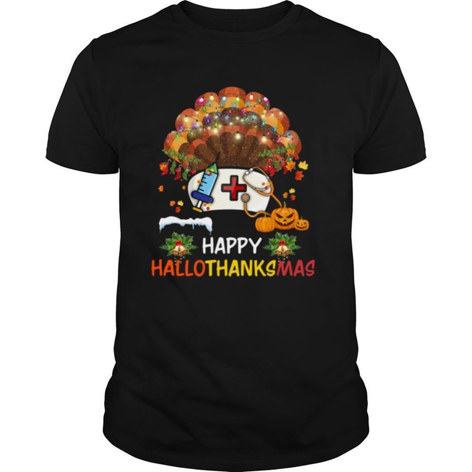 Nurse Happy Hallo Thanks Mas Halloween Christmas Shirt