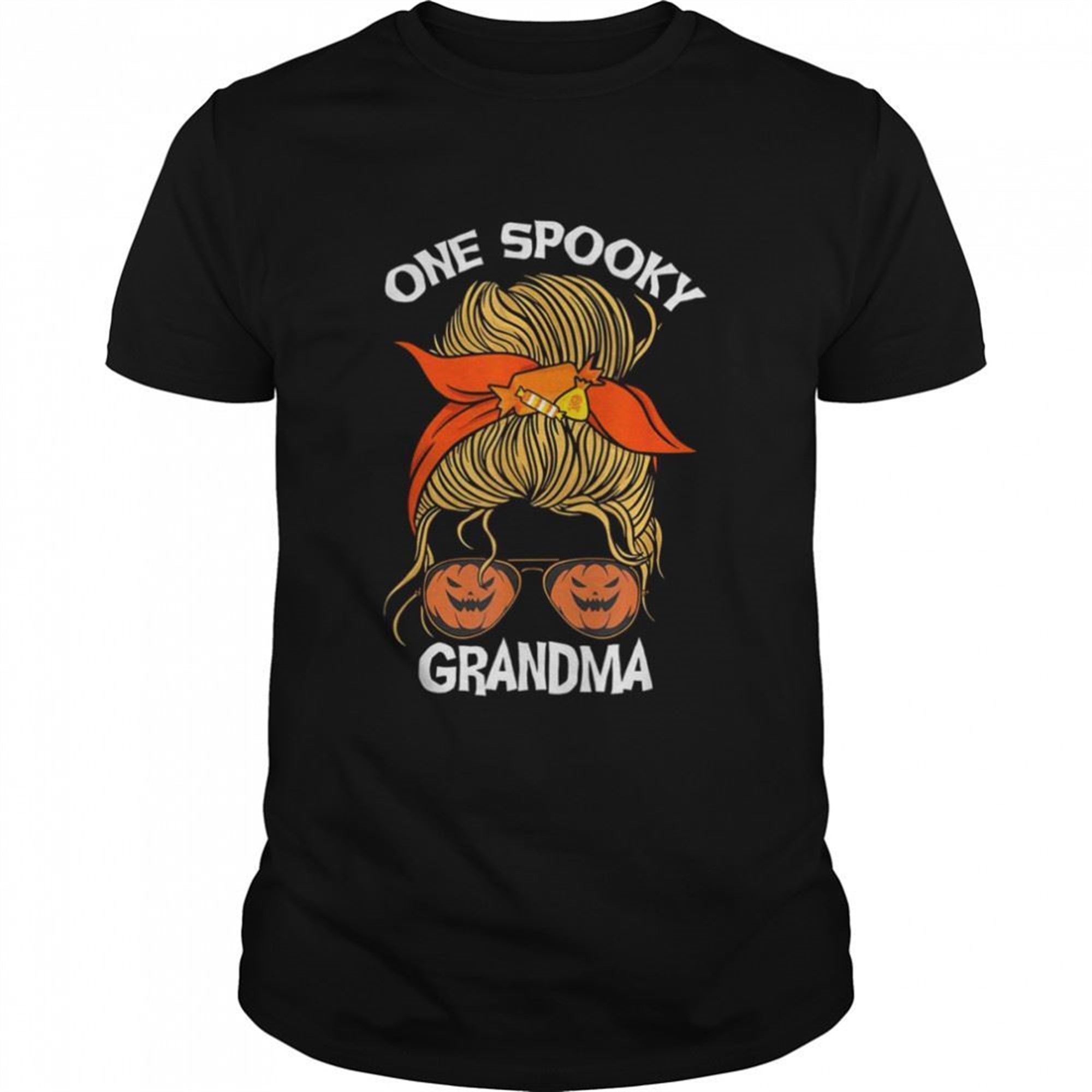 One Spooky Grandma Bandana Women Grandma Halloween T-shirt
