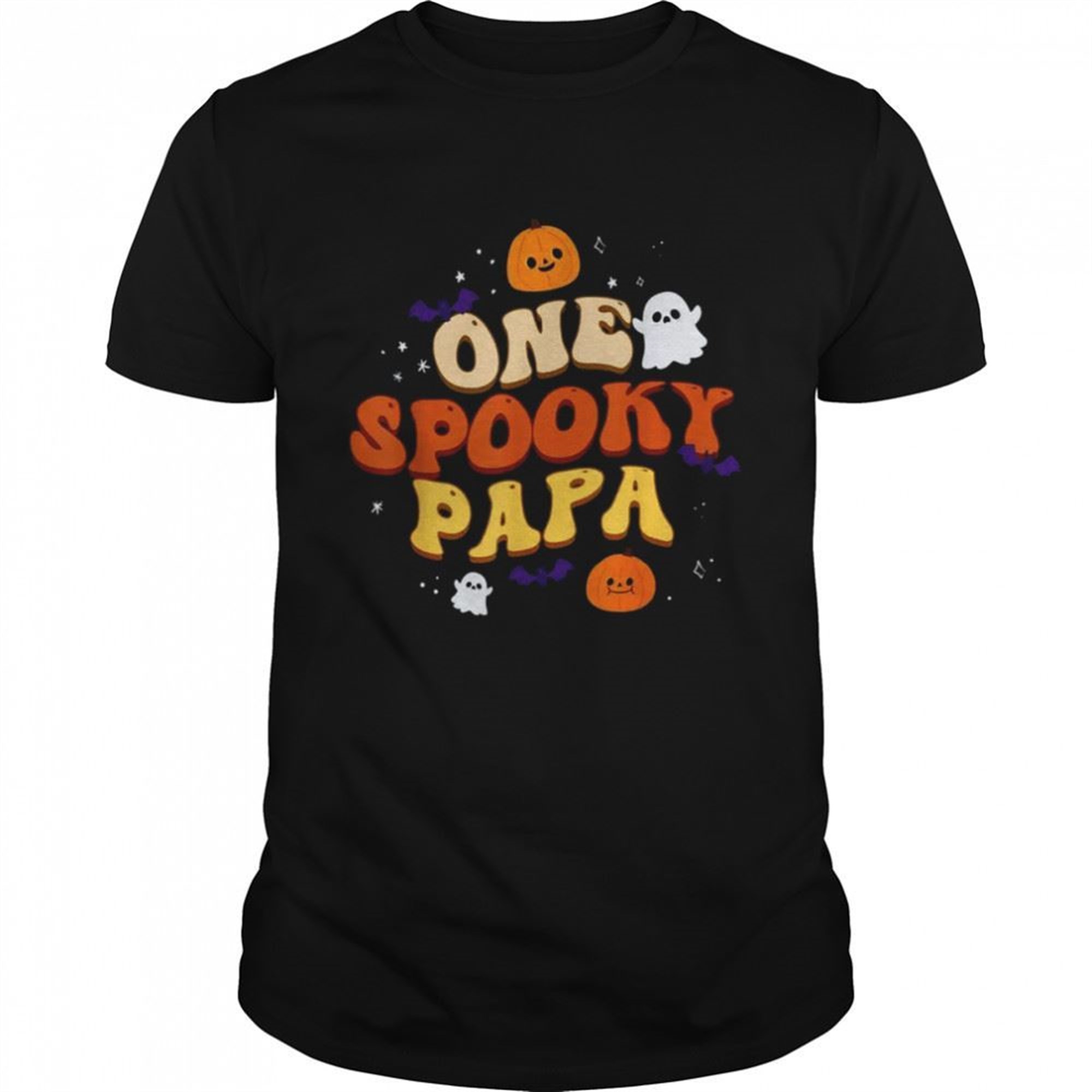 One Spooky Papa Boo Halloween Cute Family Matching Group T-shirt