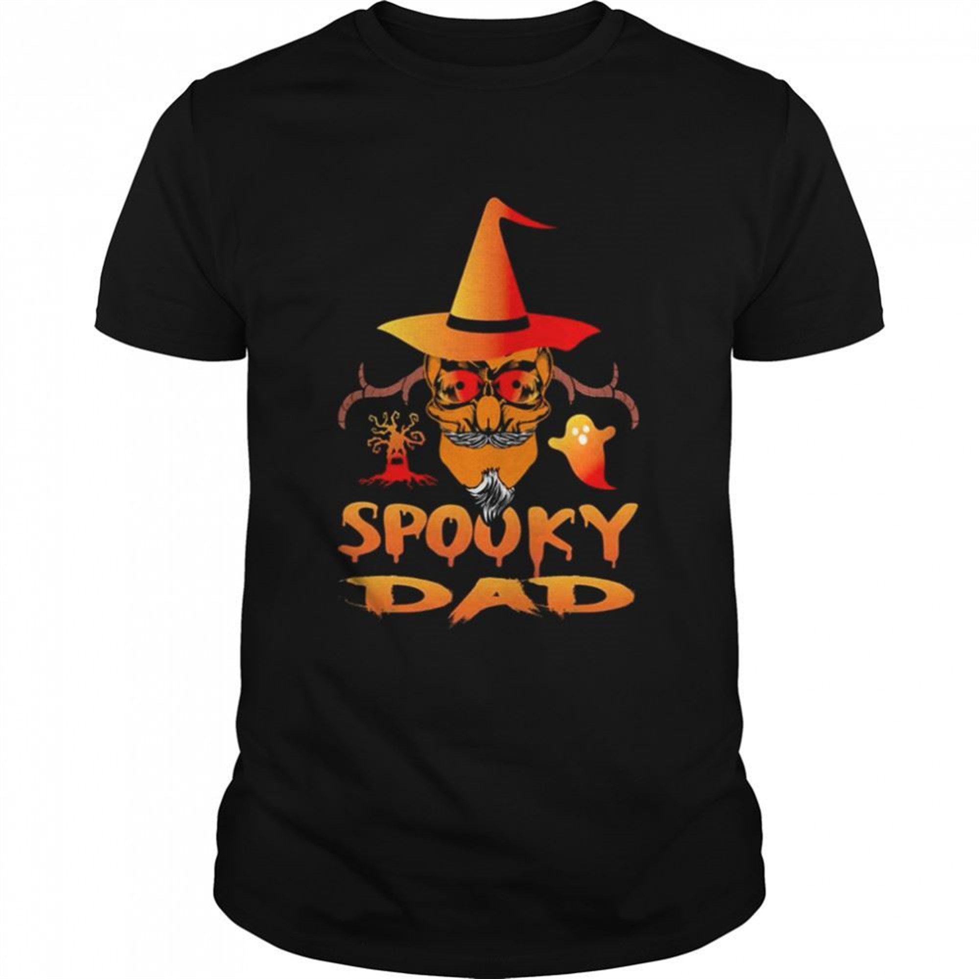 Orange Hat Halloween Trick Or Treat Spooky Dad Shirt