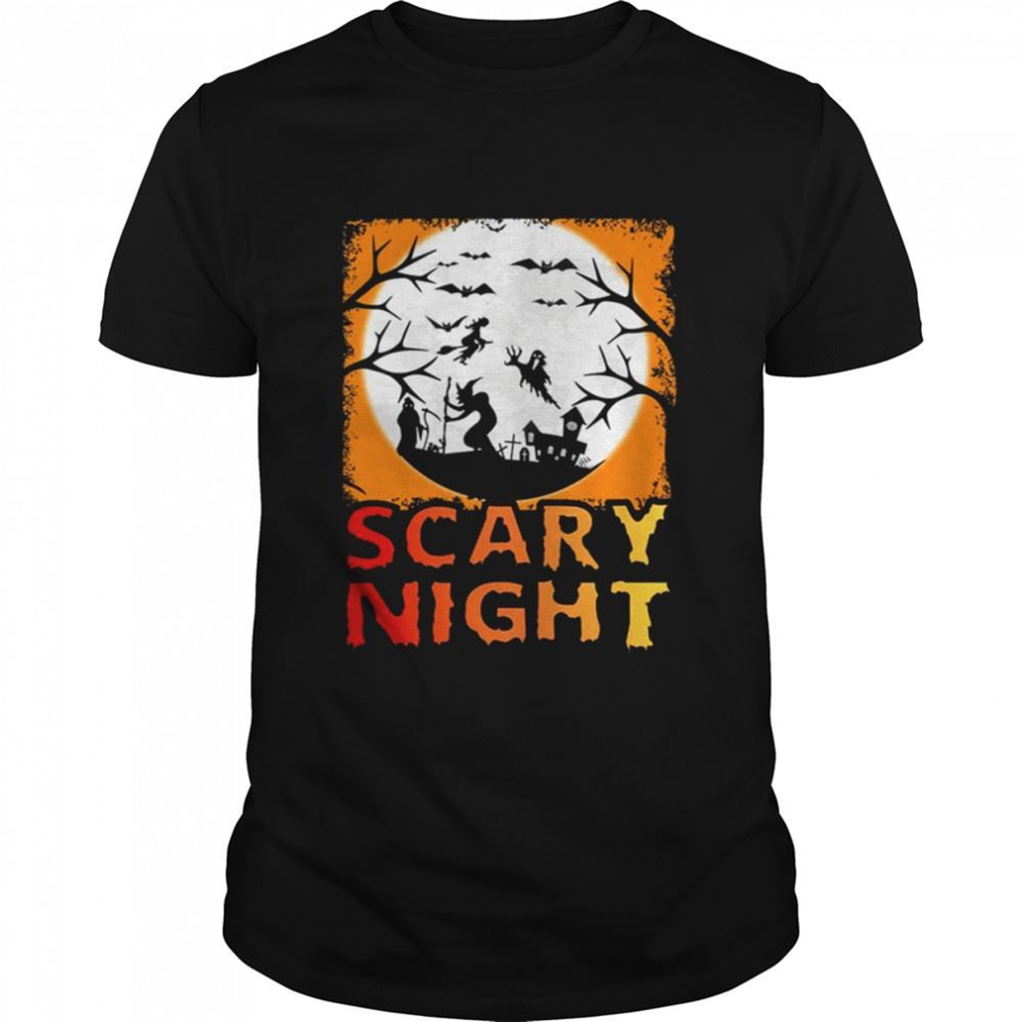 Orange Night Halloween Trick Or Treat Scary Night Shirt