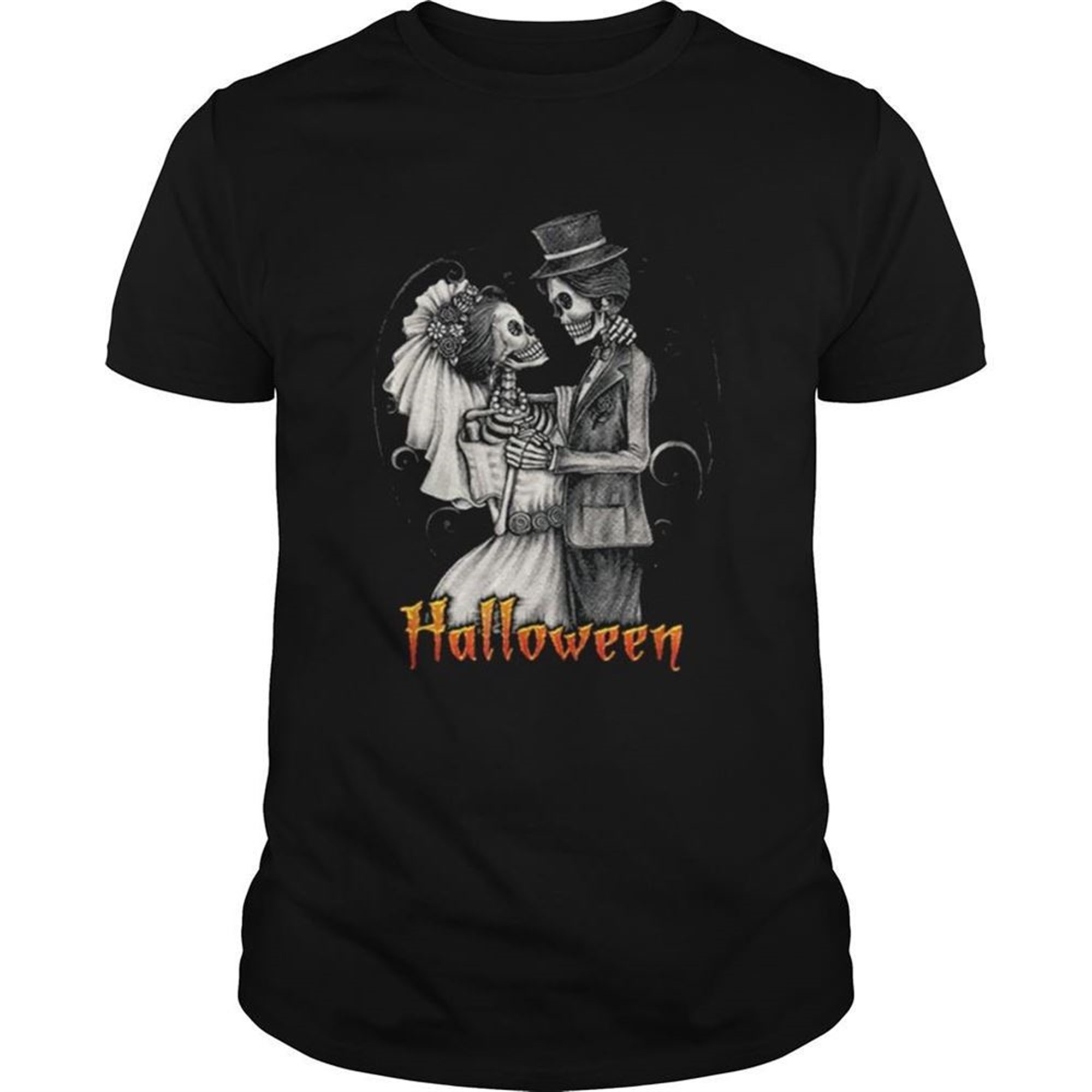 Original Halloween Wedding Day In Octoberbride And Groom Shirt