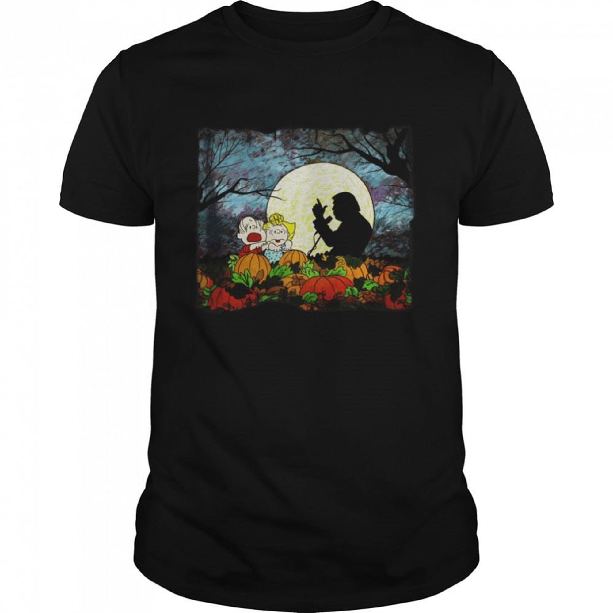Peanuts Linus Sally Great Pumpkin Patch Horror Pumpkin Charie Brown Halloween Shirt