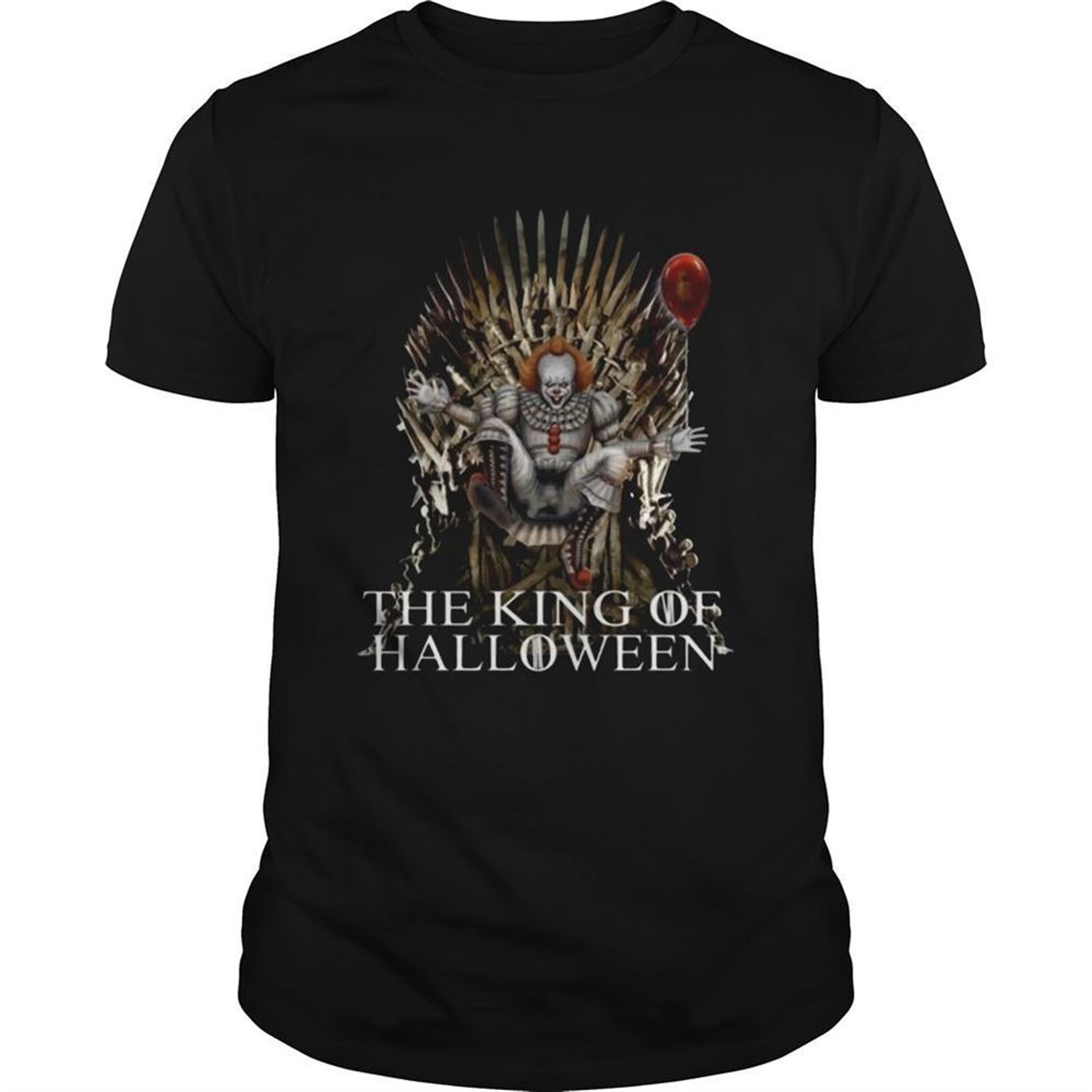Pennywise It The King Of Halloween Iron Throne Tee Shirt