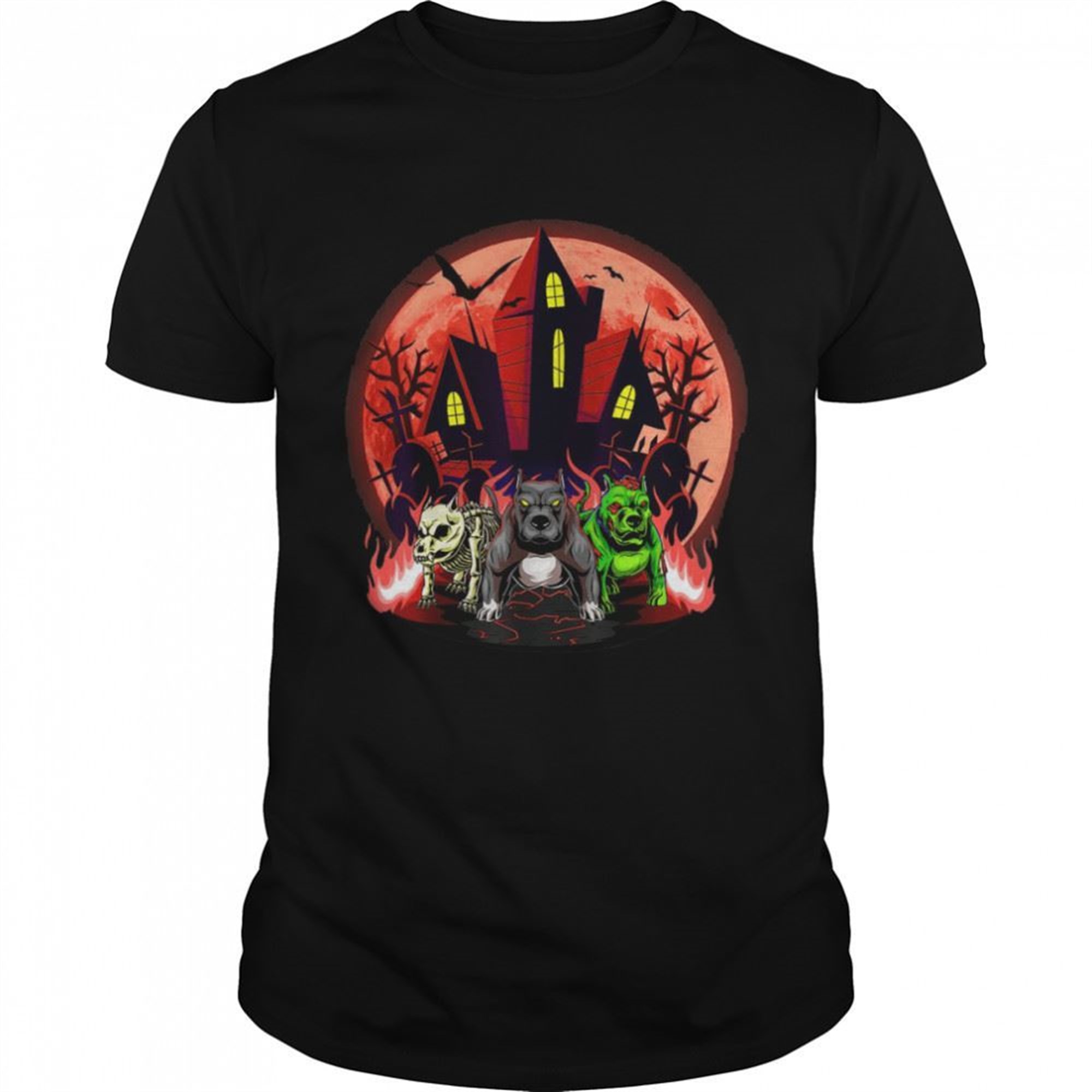 Pitbull And Moon Happy Halloween Shirt