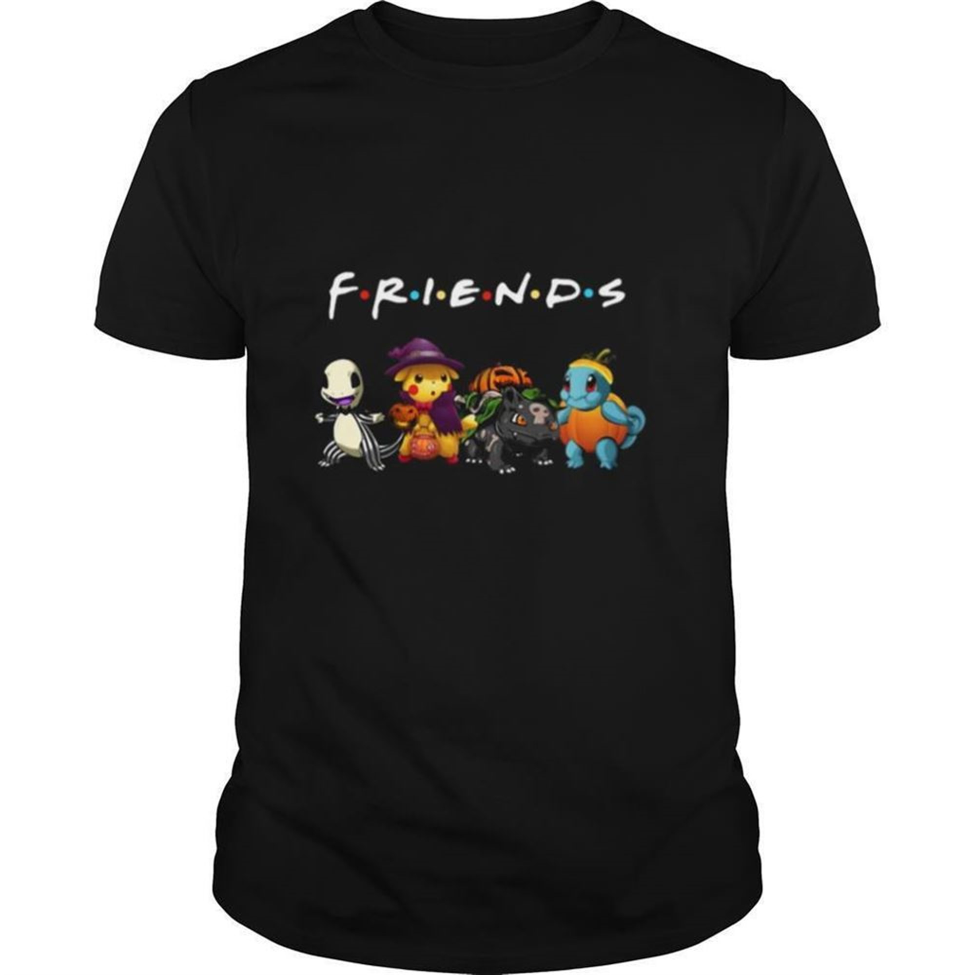 Pokemon Charmander Pikachu Bulbasaur And Squirtle Friends Halloween Shirt