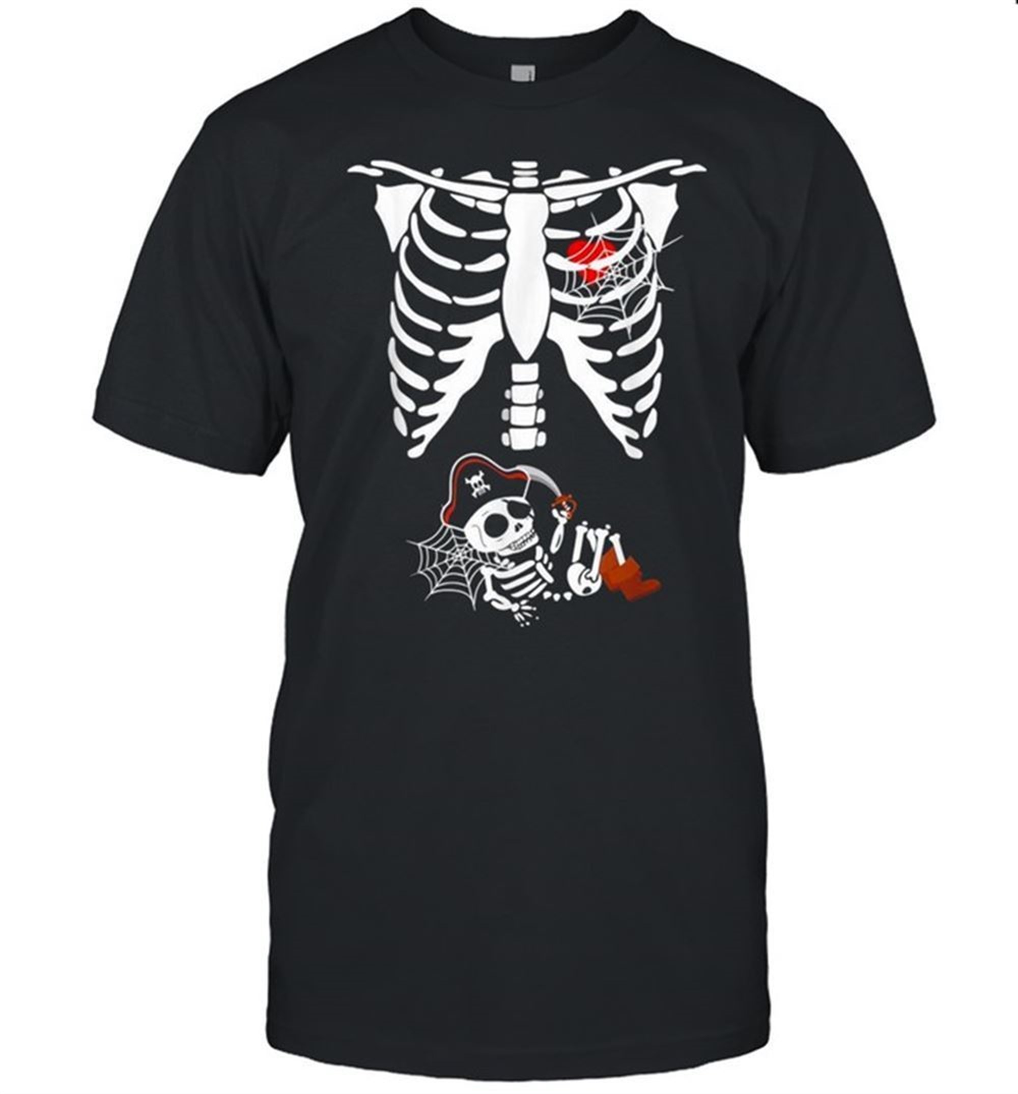 Pregnancy Pirate Baby Skeleton X Ray Halloween Costume Shirt