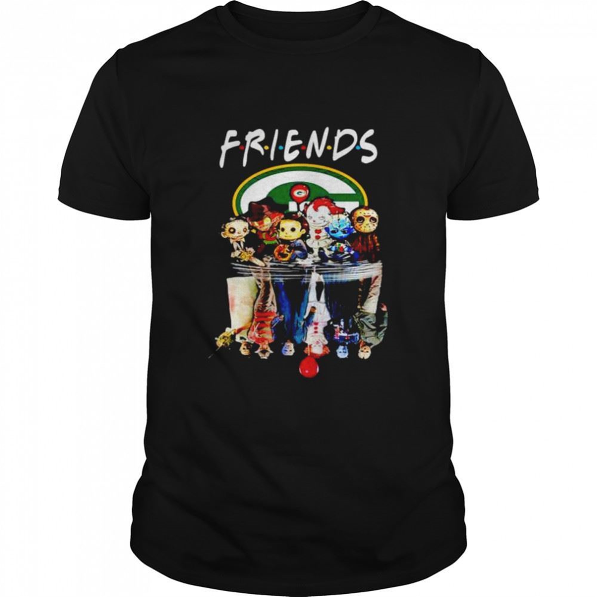 Premium Horror Halloween Chibi Packers Friends Water Mirror Shirt